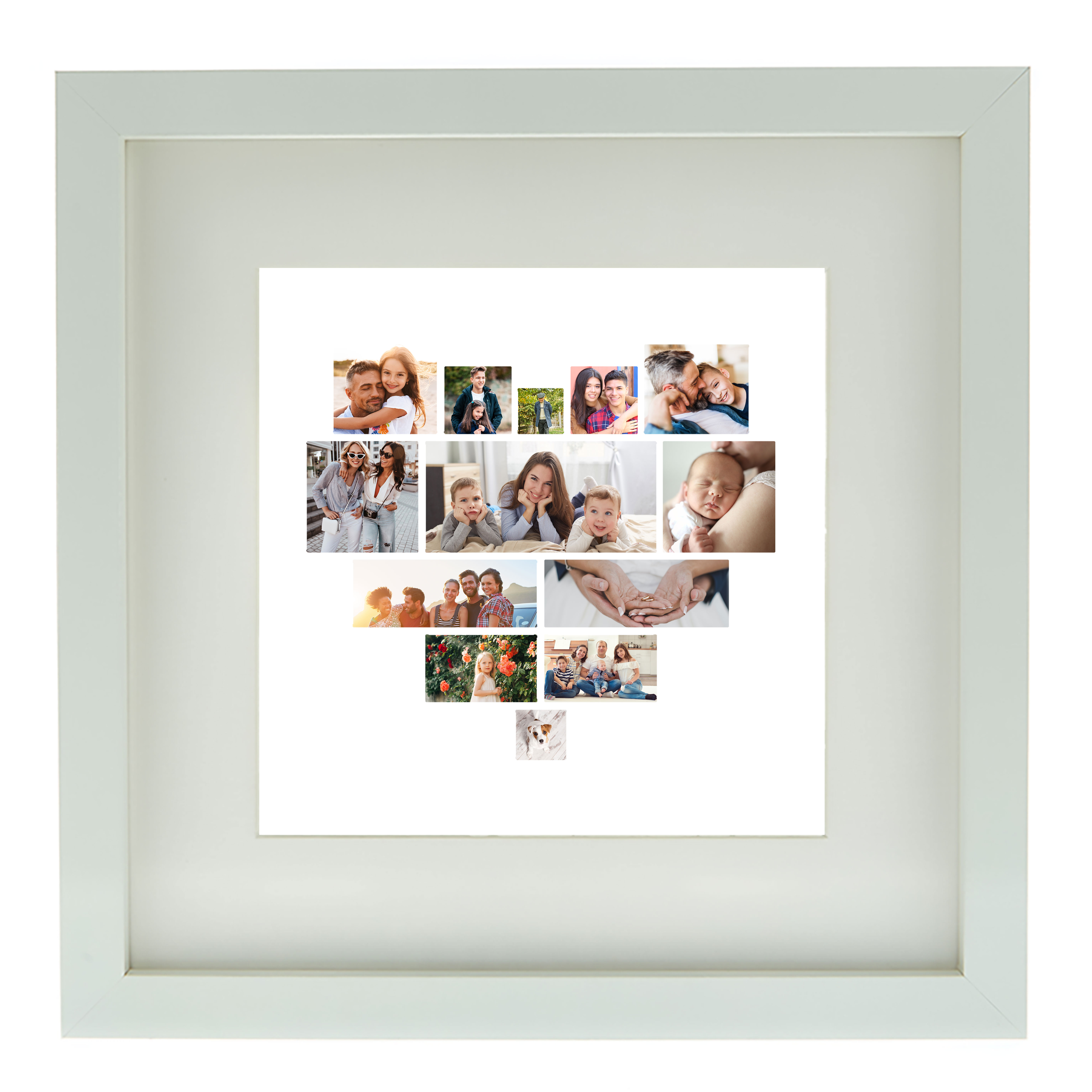 Multi Photo Upload Square Framed Print - Heart