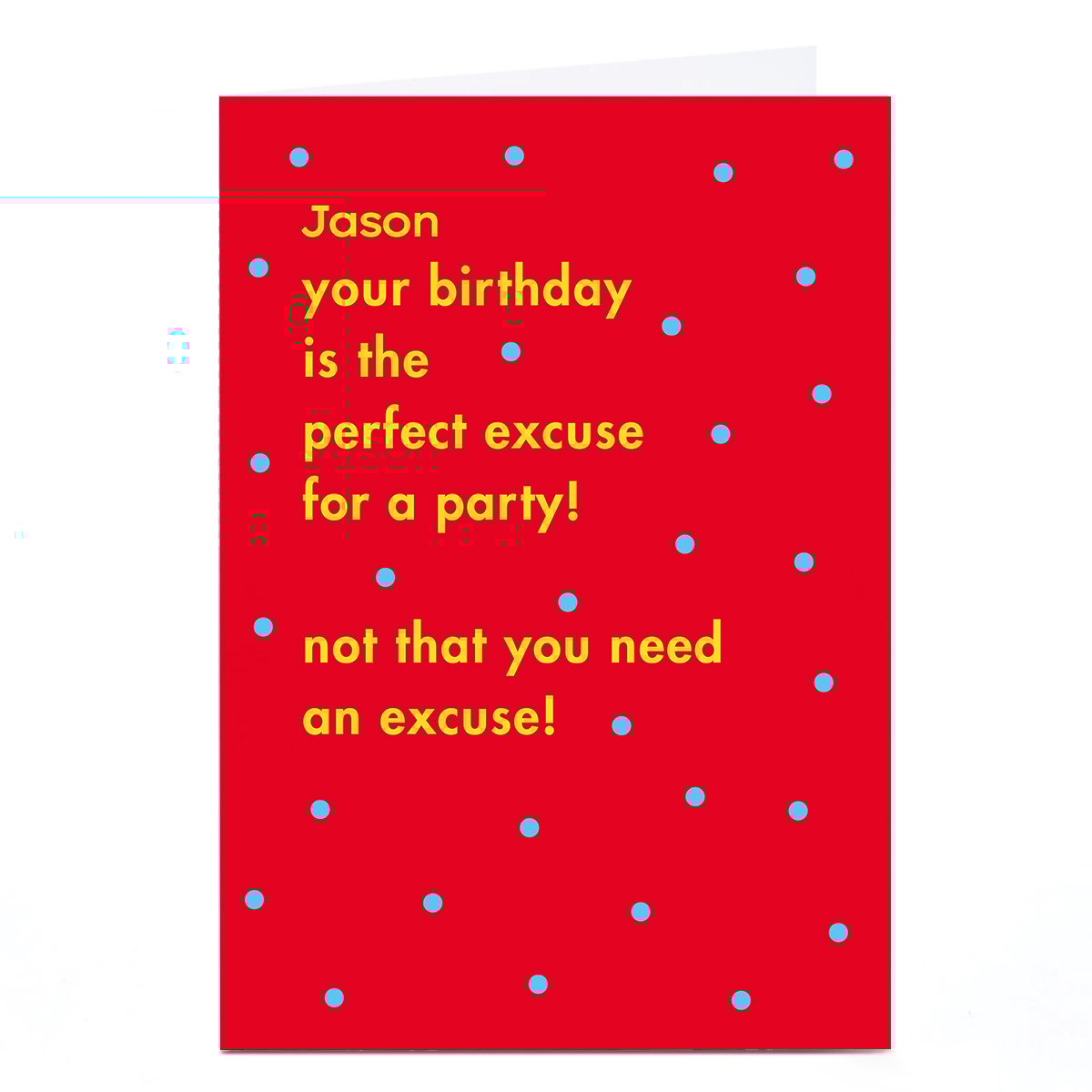 Personalised Baboon Birthday Card - The Perfect Excuse