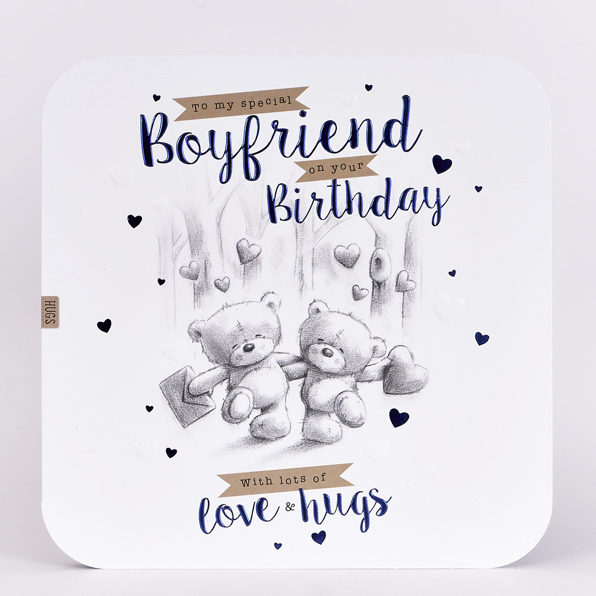 Platinum Collection Birthday Card - Hugs Boyfriend