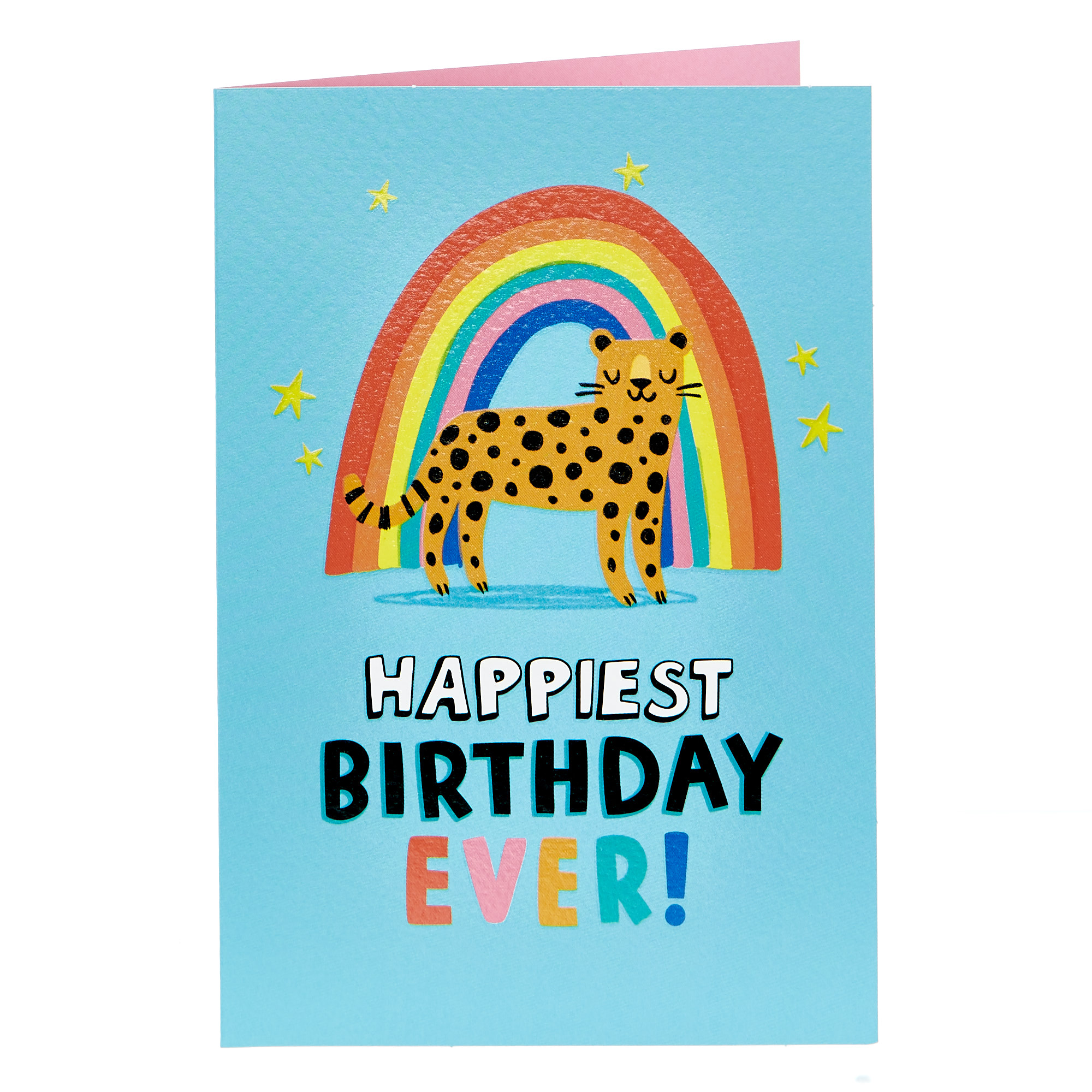 Birthday Card - Rainbow Leopard