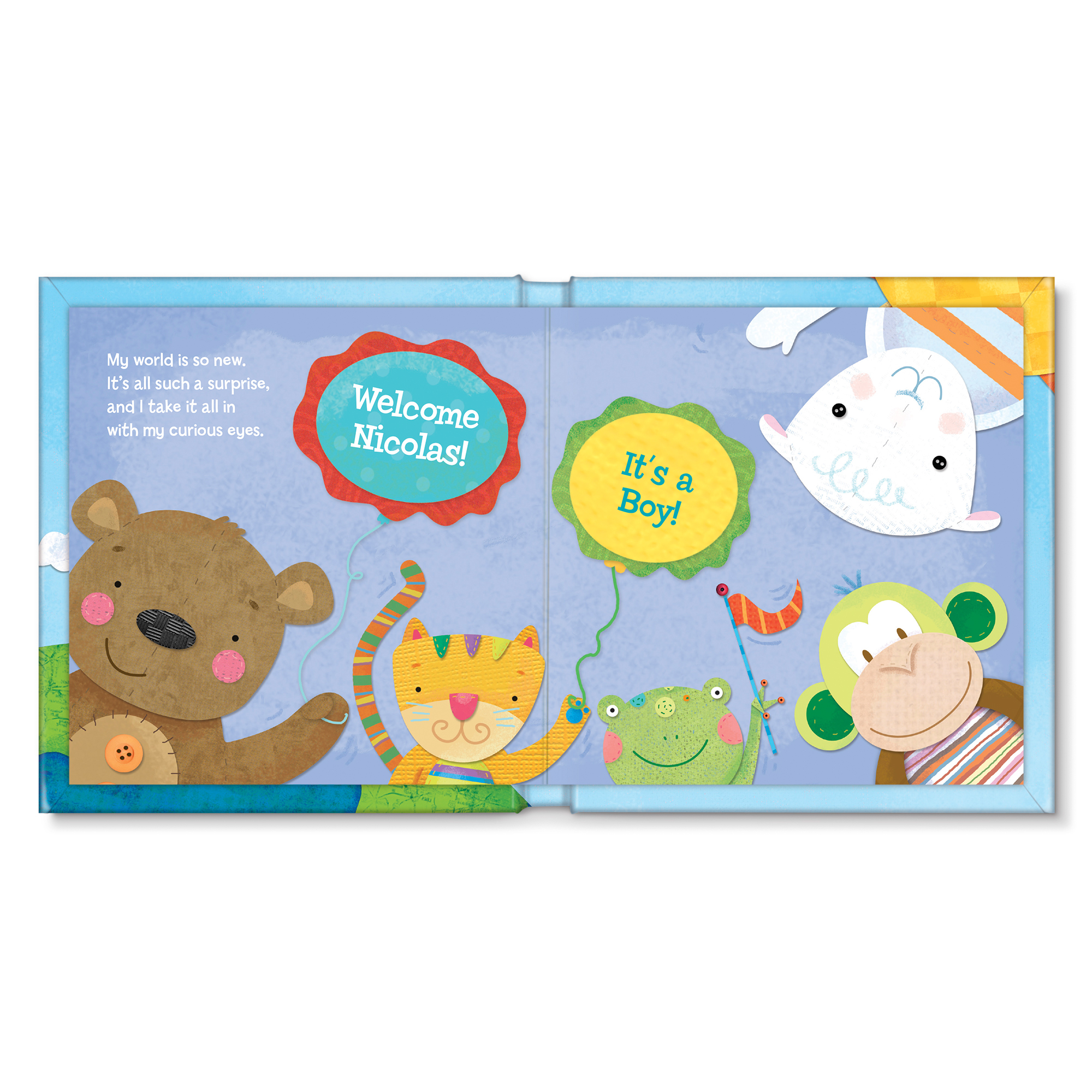 Hello World! Personalised Blue Storybook