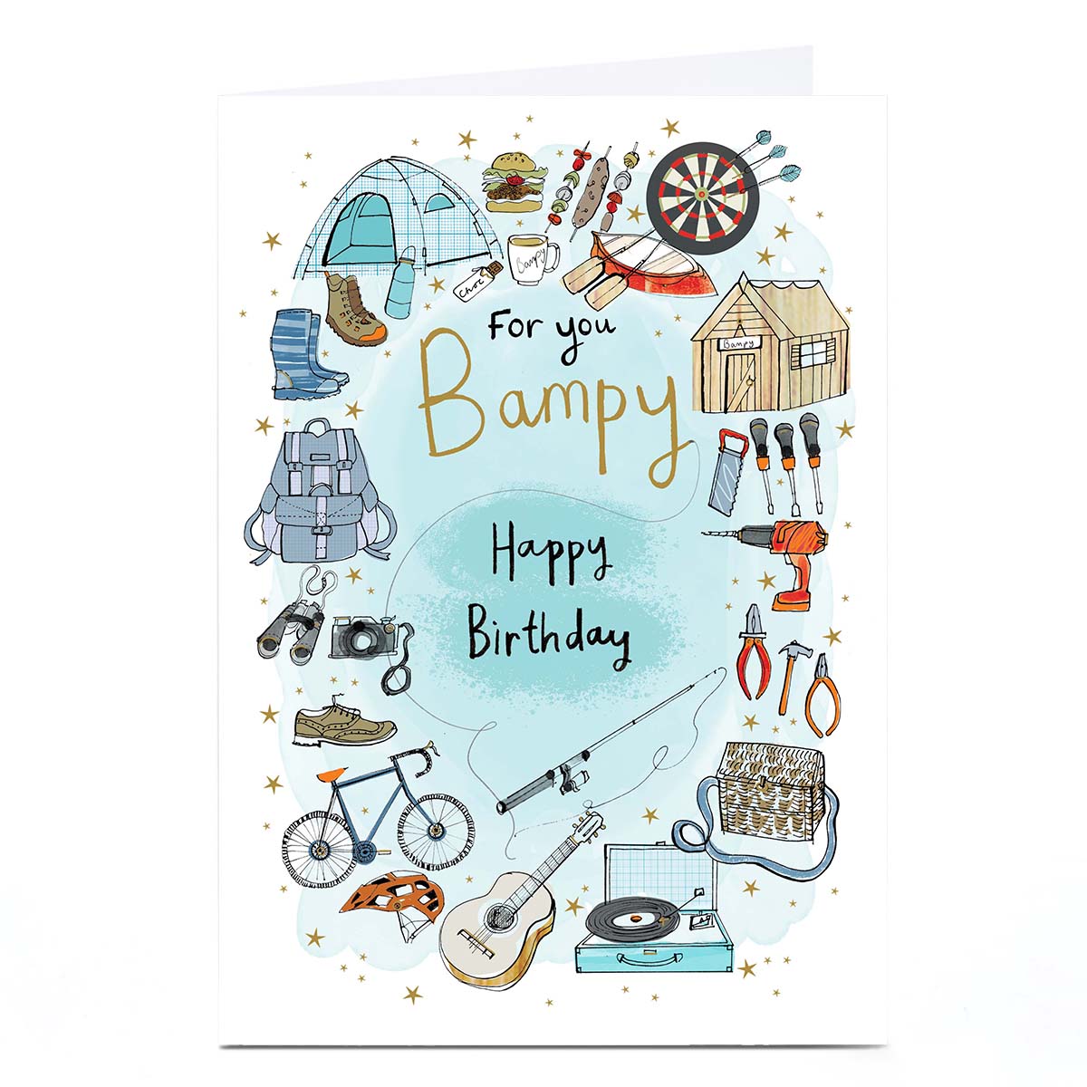 Birthday Card - Outdoorsy Hobbies, Bampy