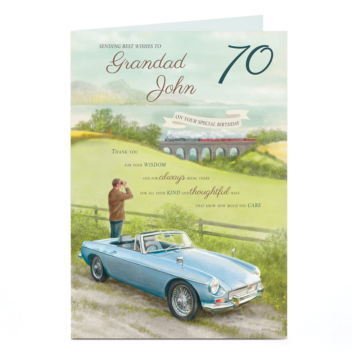 Personalised Birthday Card - Grandad Thank You For Your Wisdom, Editable Age
