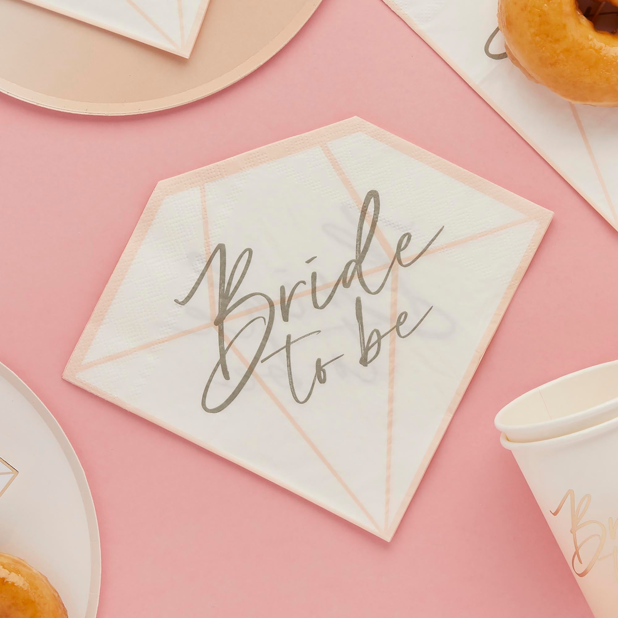 Diamond Bride To Be Paper Napkins - Pack of 16