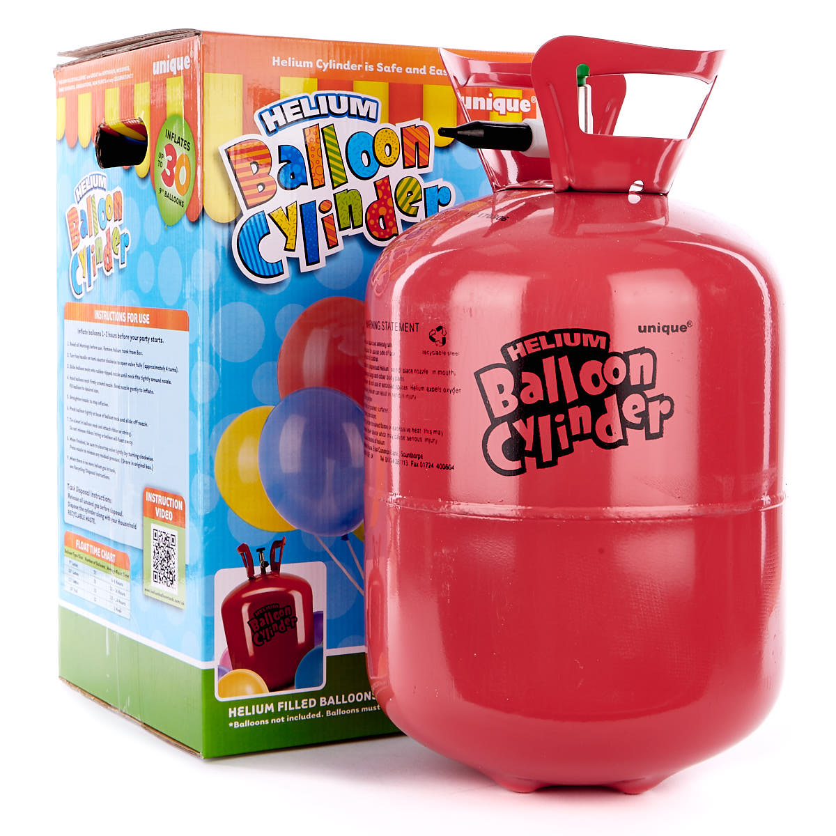 Party Balloon Bundle - 10 Red Hearts & Helium