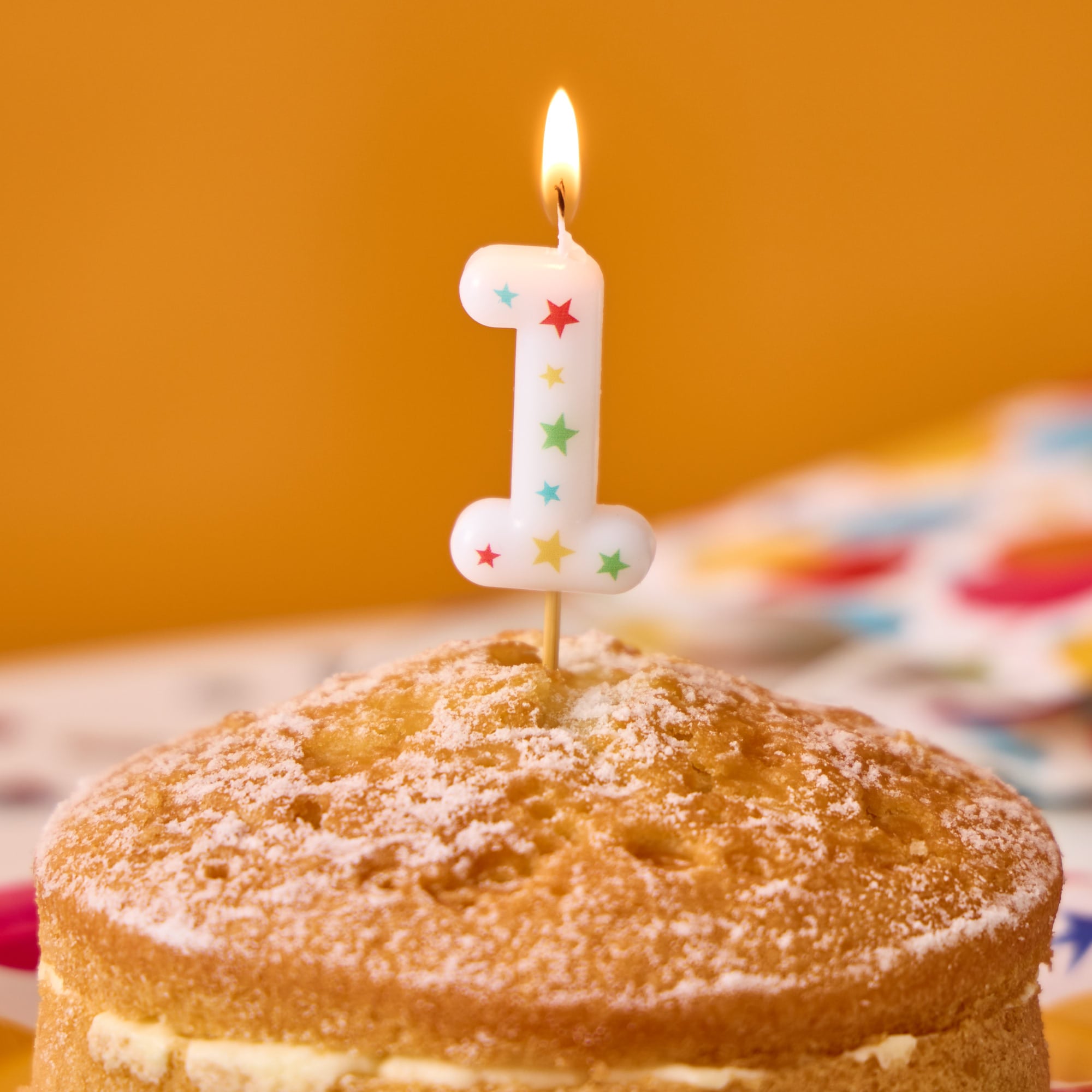 Star Print Number 1 Cake Candle
