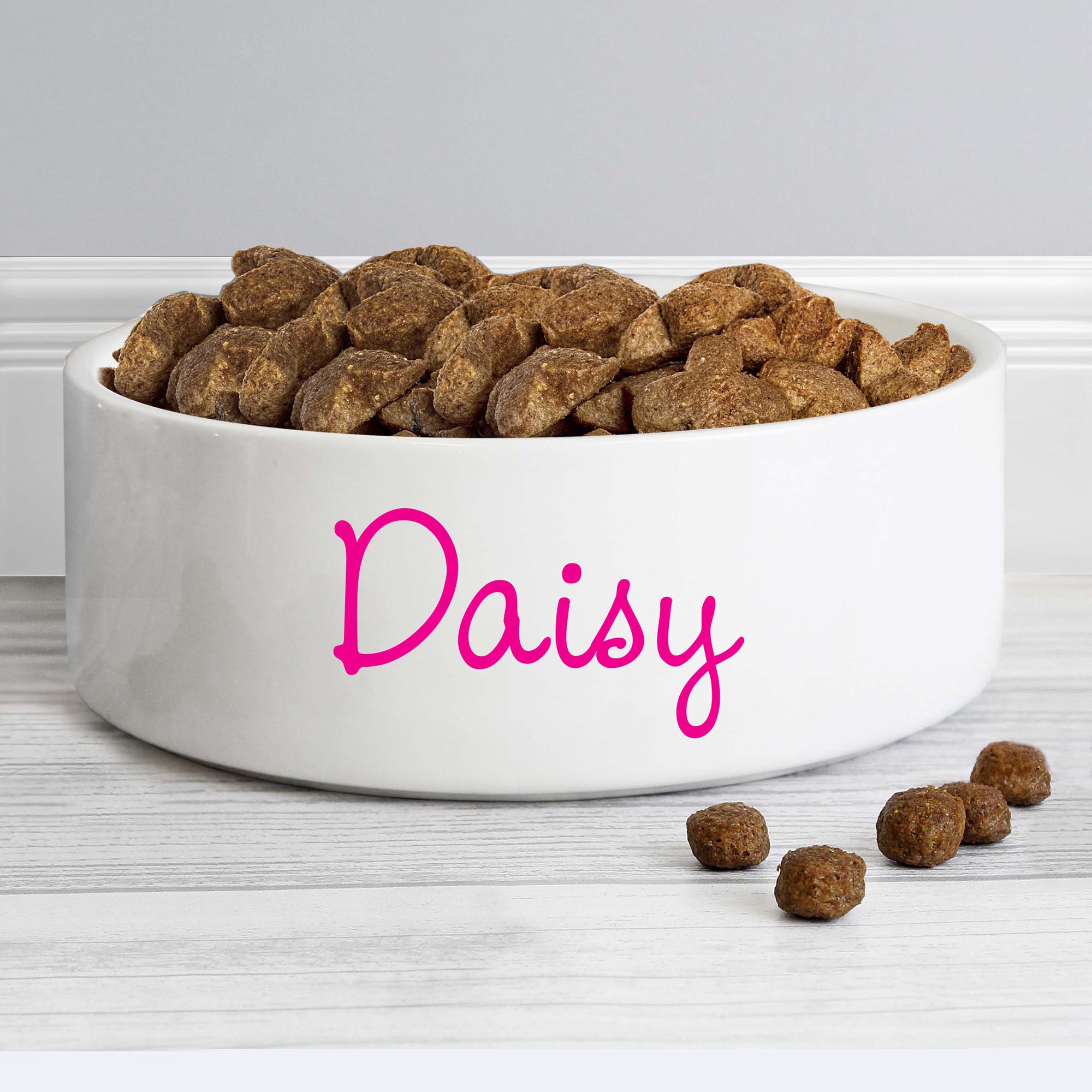 Personalised Pink Name 15cm Medium Pet Bowl