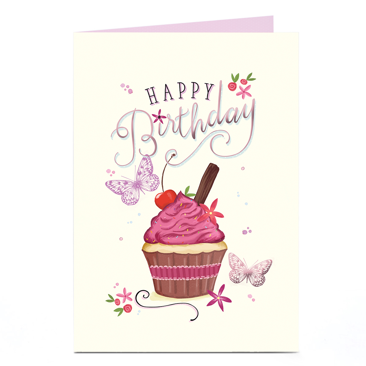 Birthday Card - Happy Birthday Cupcake