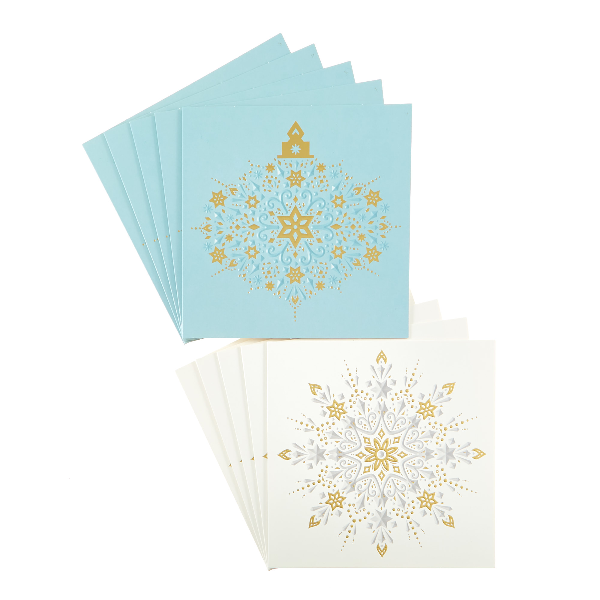 16 Charity Christmas Cards - Snowflakes (2 Designs)