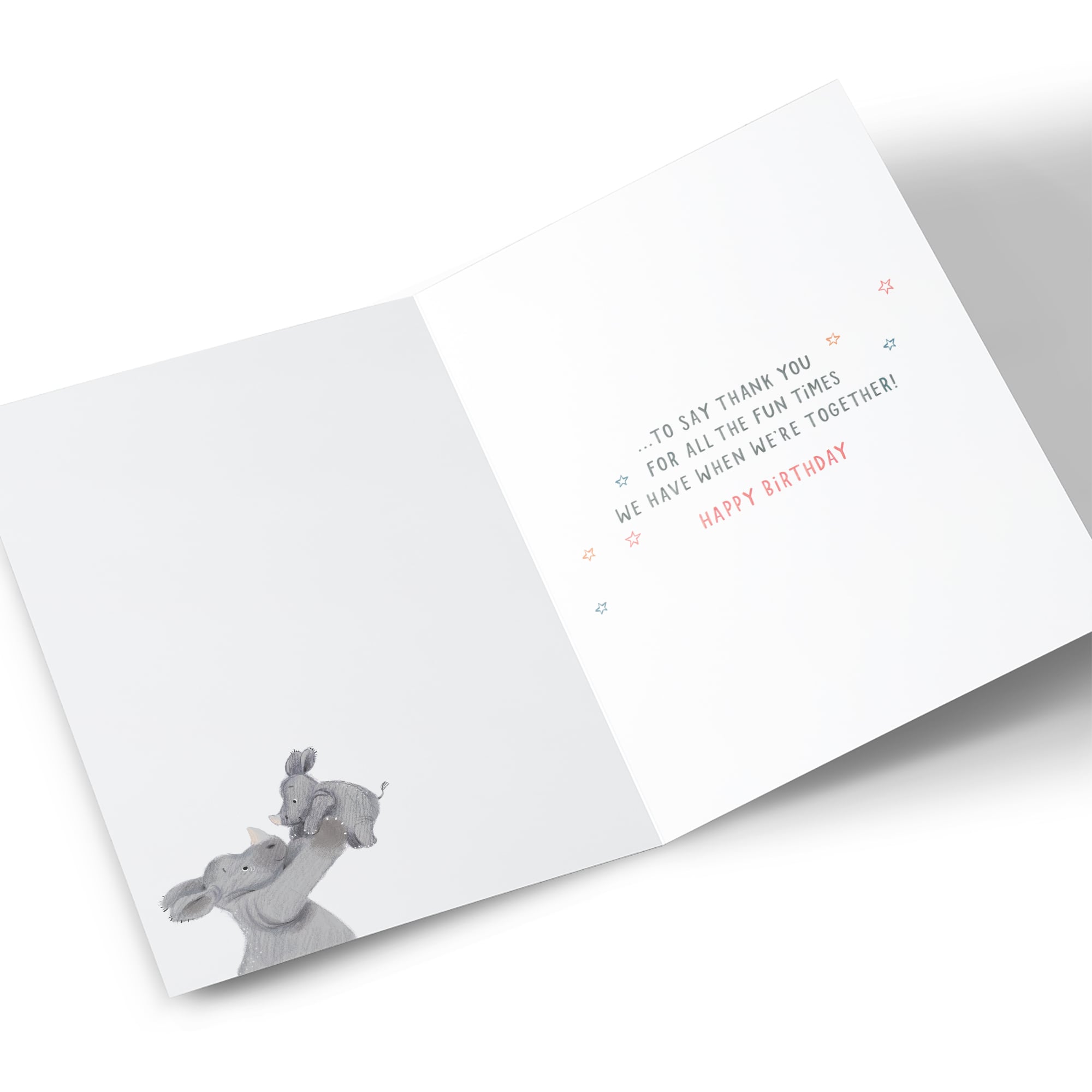 Birthday Card - Cute Rhinos, To a Special Daddy