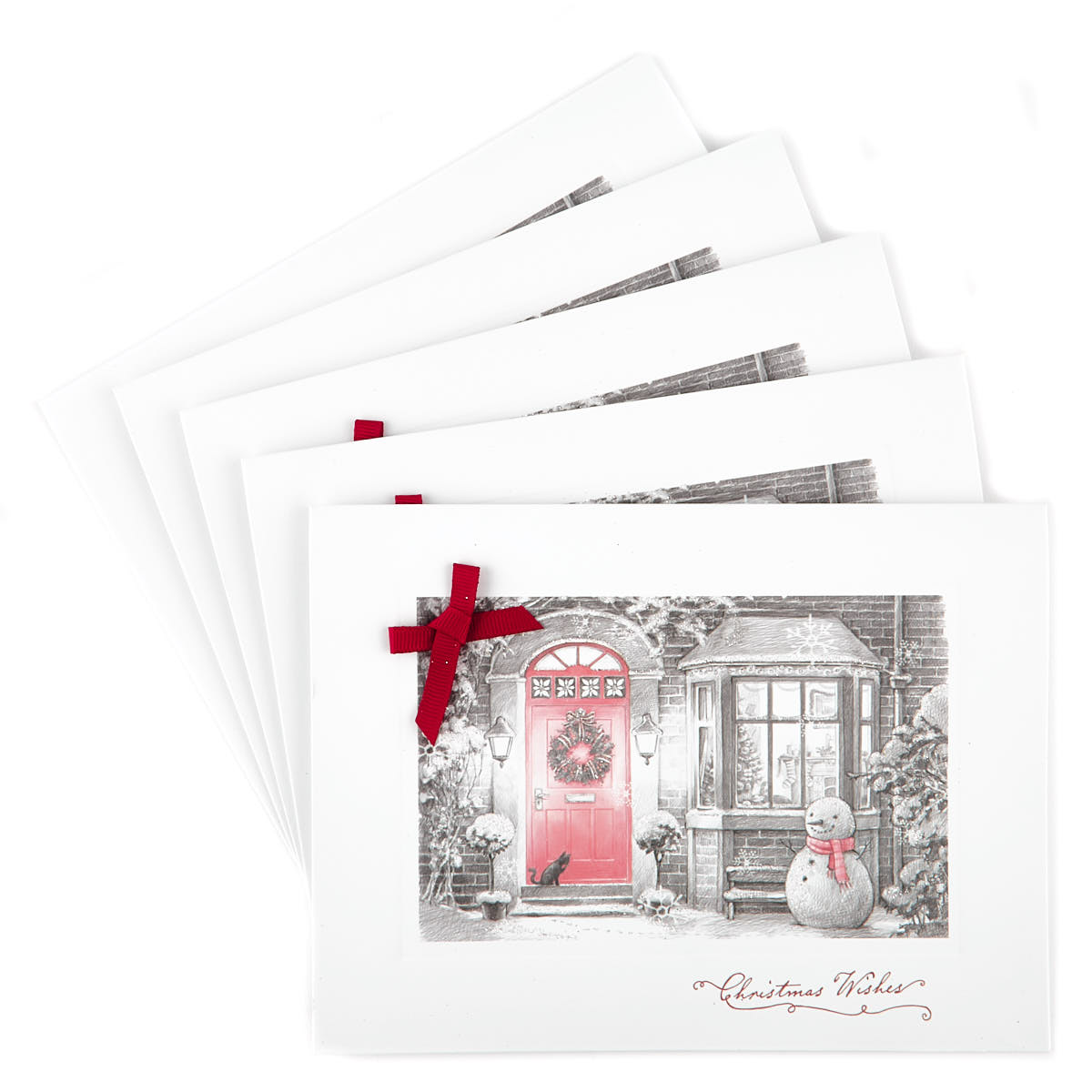Deluxe Boxed Christmas Cards - Red Door Pack Of 12