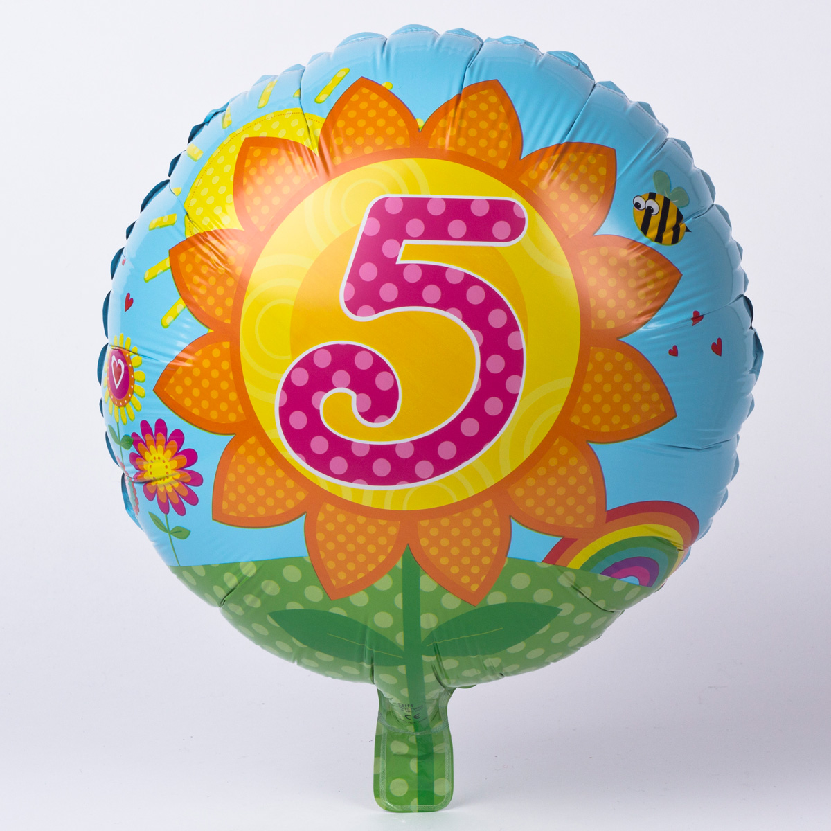 Sunflower Age 5 18-Inch Foil Helium Balloon