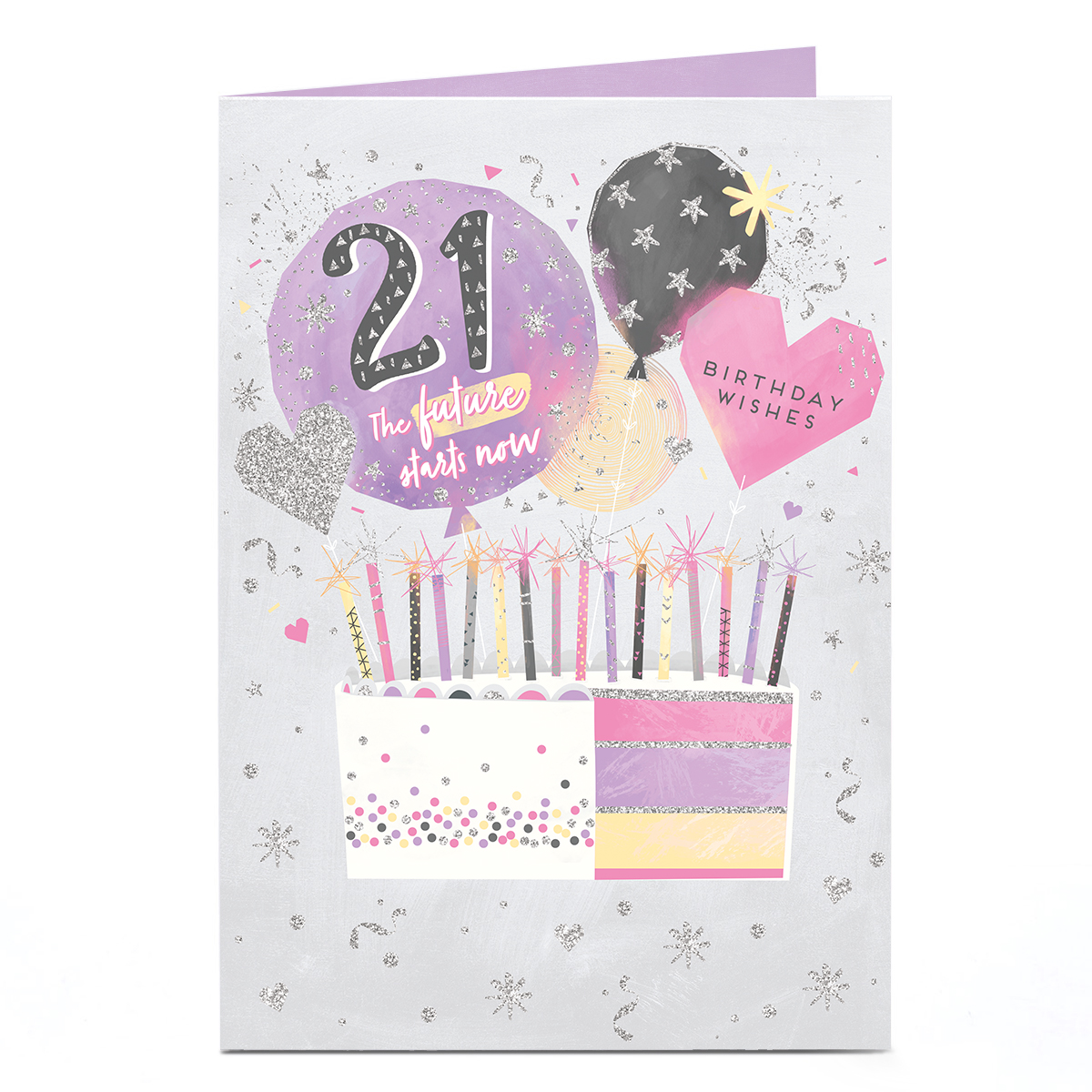 21st Birthday Card - Future Starts Now Birthday Cake