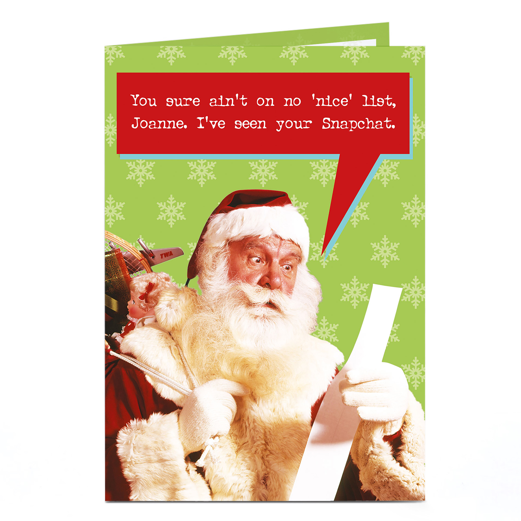 Personalised Christmas Card - Santa's Seen Yourï¿½Snapchat