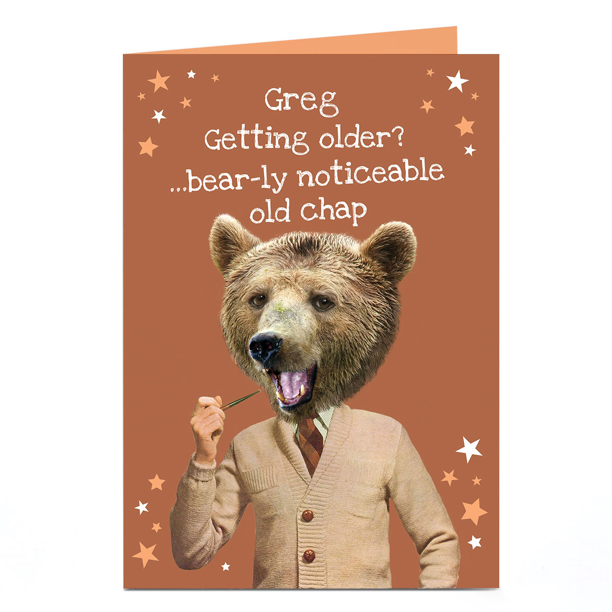 Personalised Heritage Wild Birthday Card - Bear-ly Noticeable