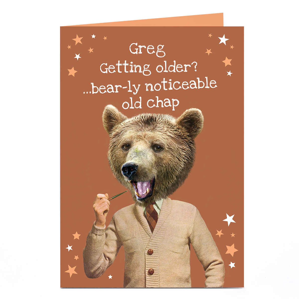 Personalised Heritage Wild Birthday Card - Bear-ly Noticeable