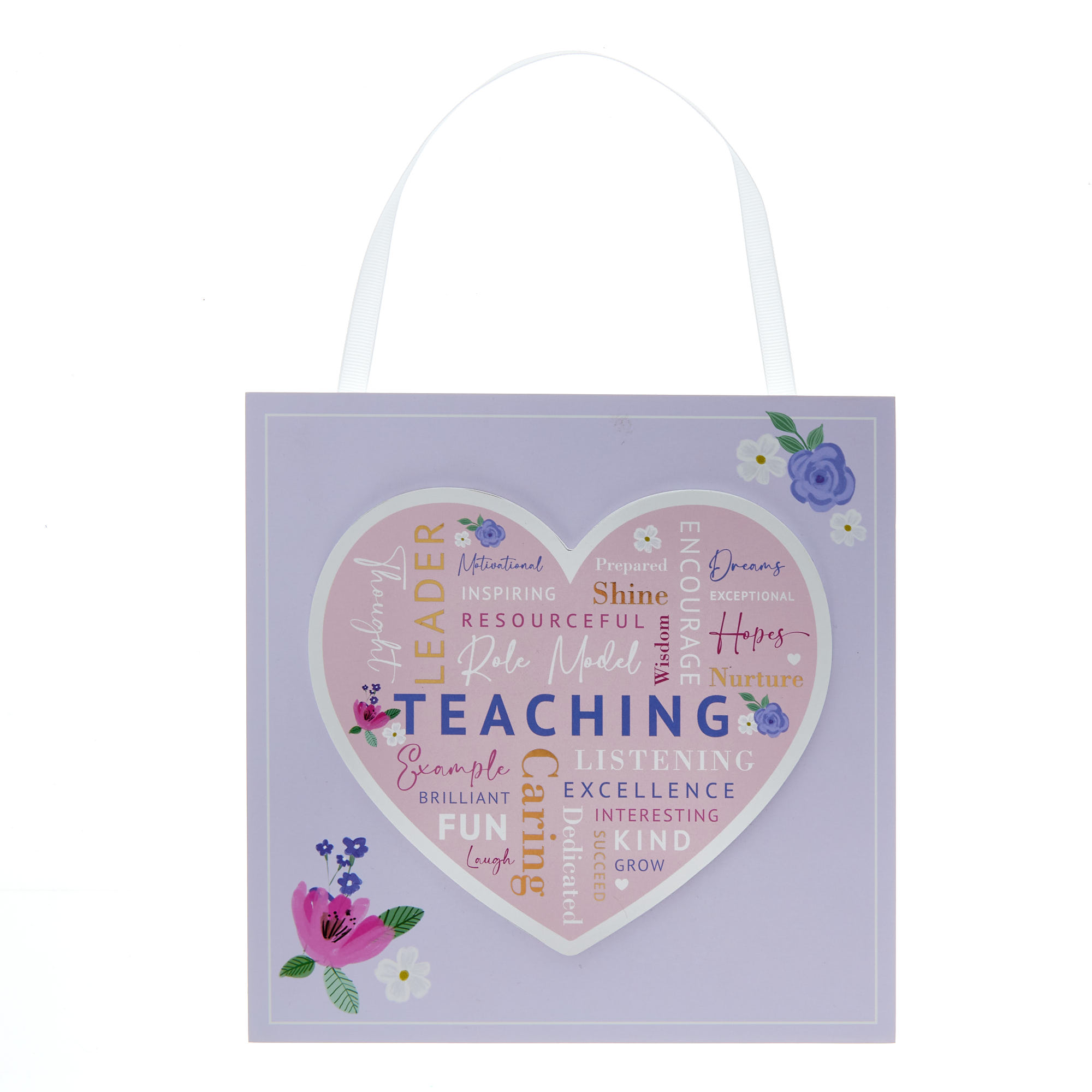 Teaching Floral Hanging Plaque