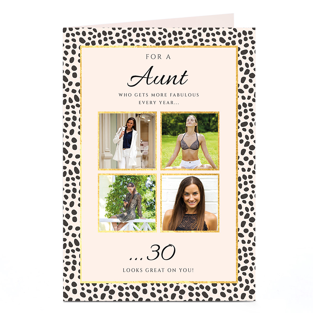 Photo Birthday Card - Aunt More Fabulous Every Year, Editable Age