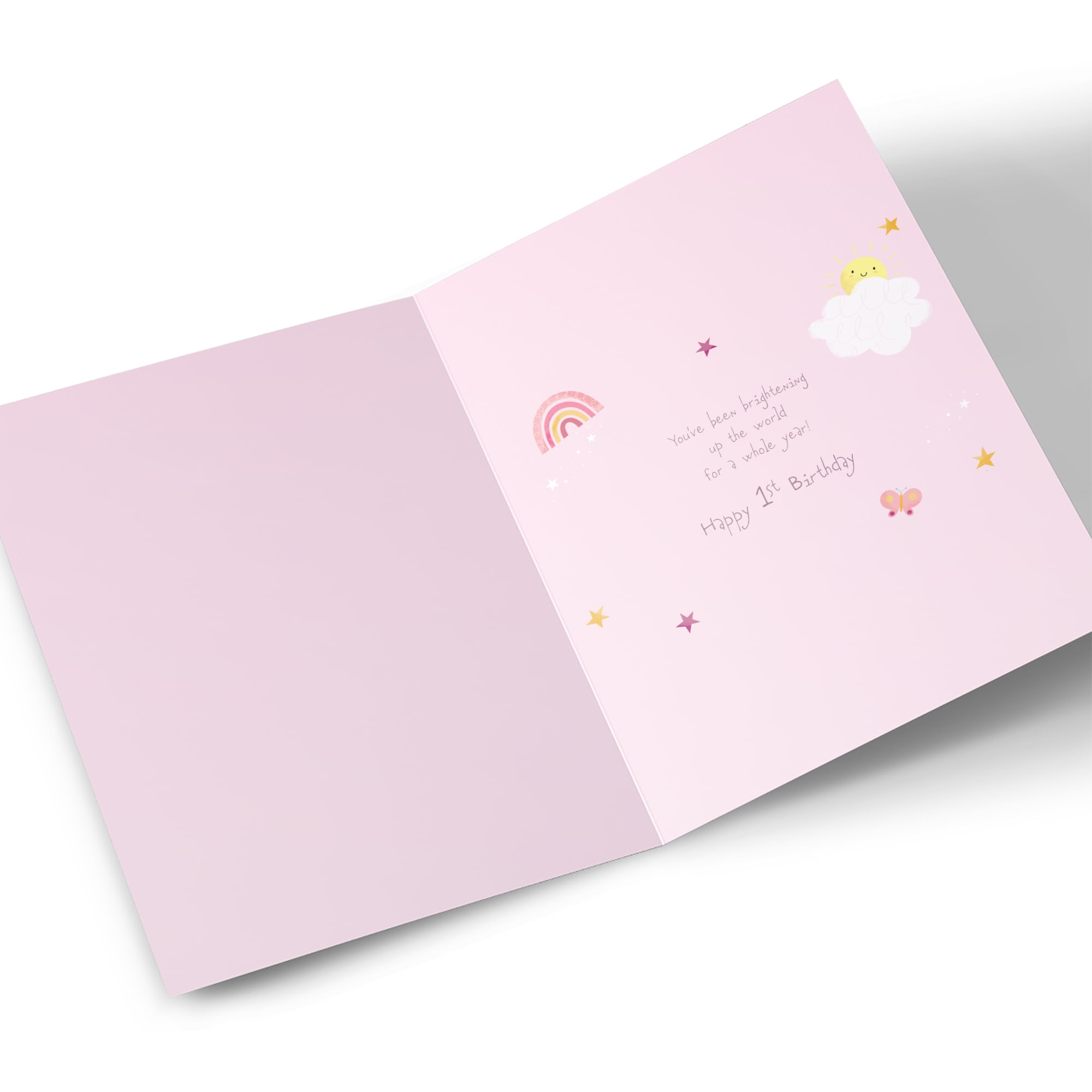 1st Birthday Card - To a Special Daughter Rainbows and Unicorn
