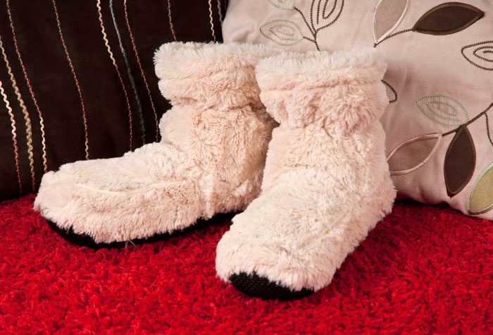 Cozy Boots Cream Microwavable Slipper Boots