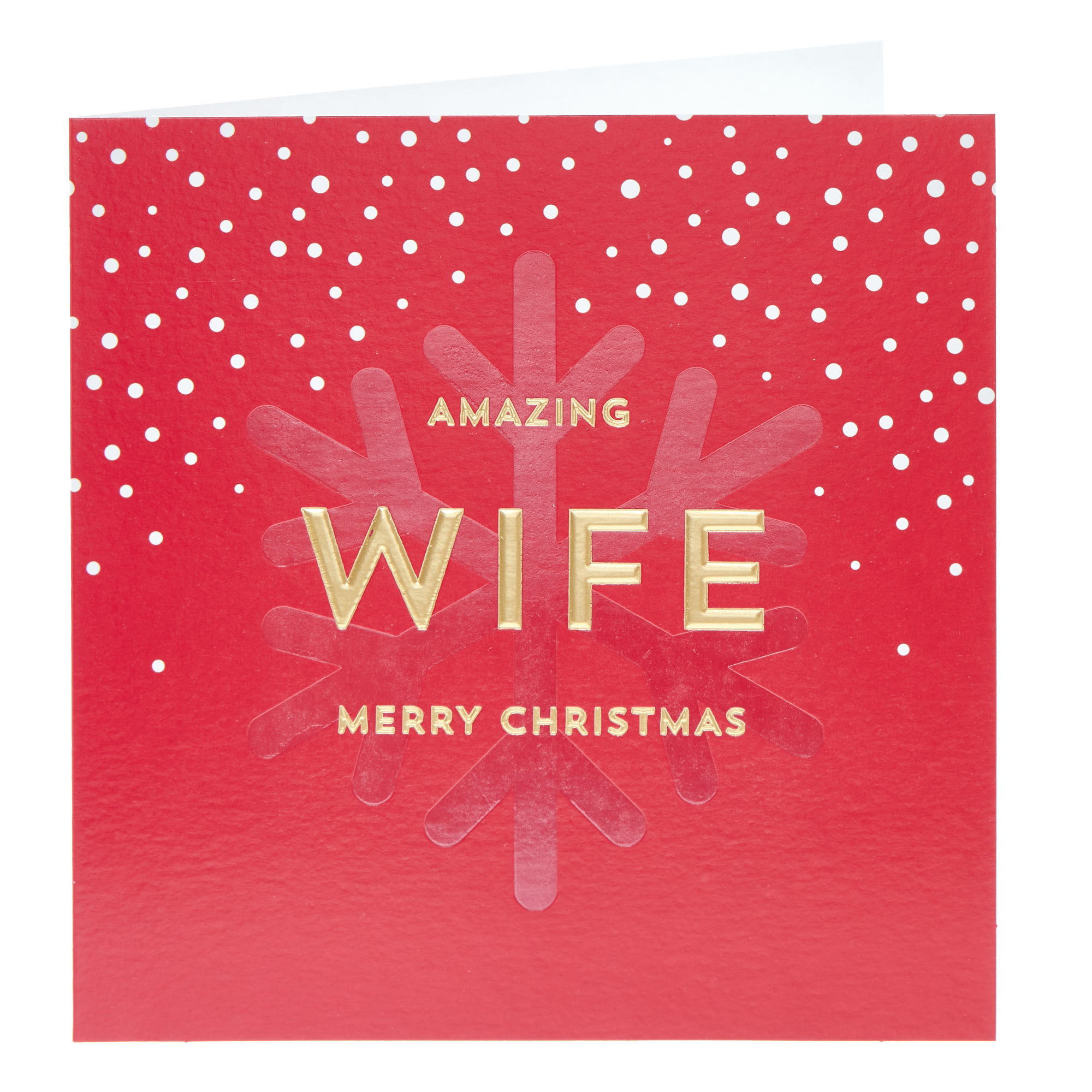 Wife Red Snowflake Christmas Card
