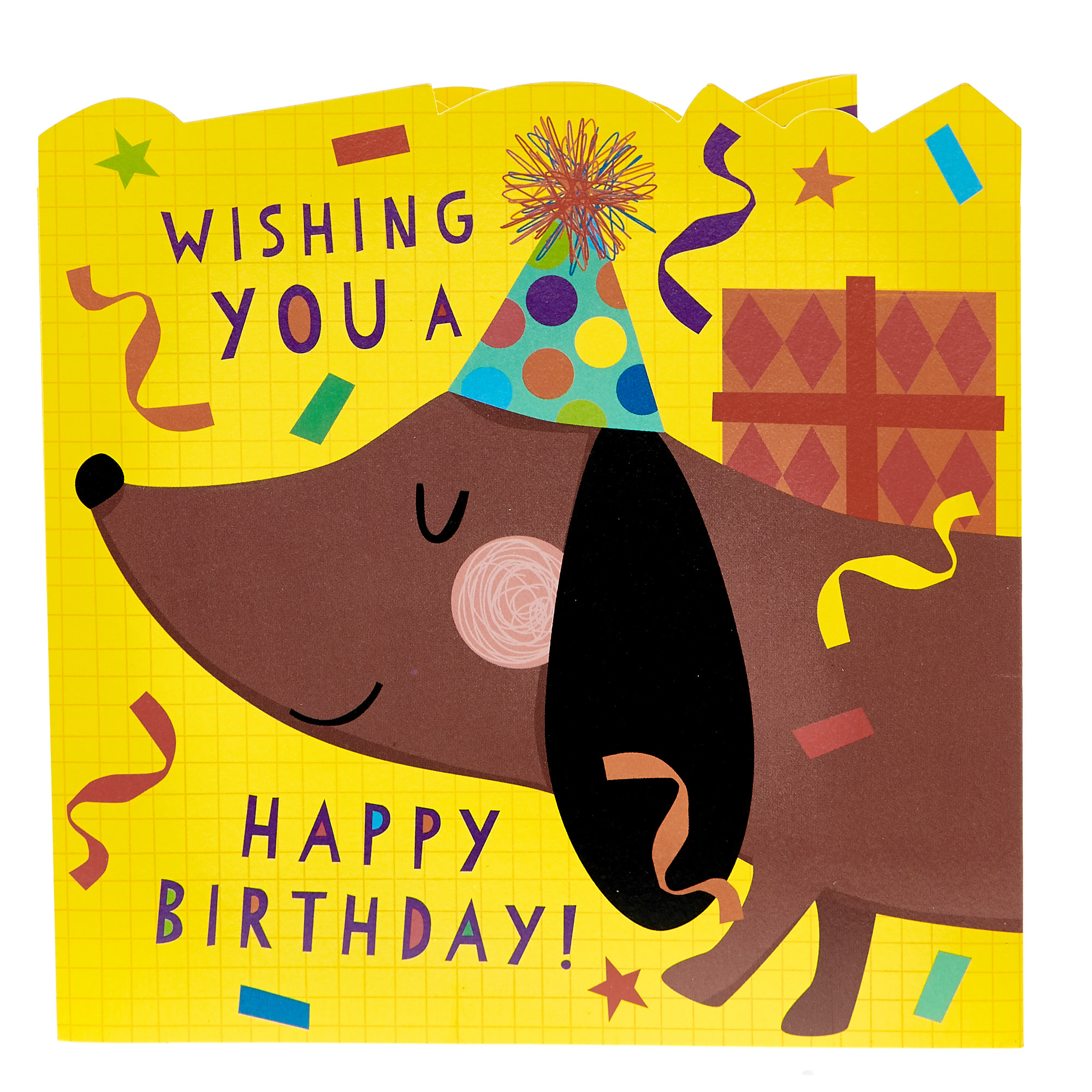 Unfolding Banner Birthday Card - Sausage Dog