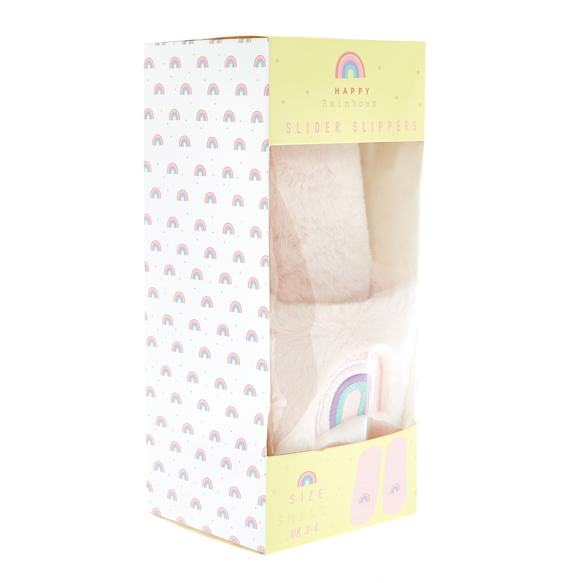Happy Rainbows Fluffy Slider Slippers - Medium