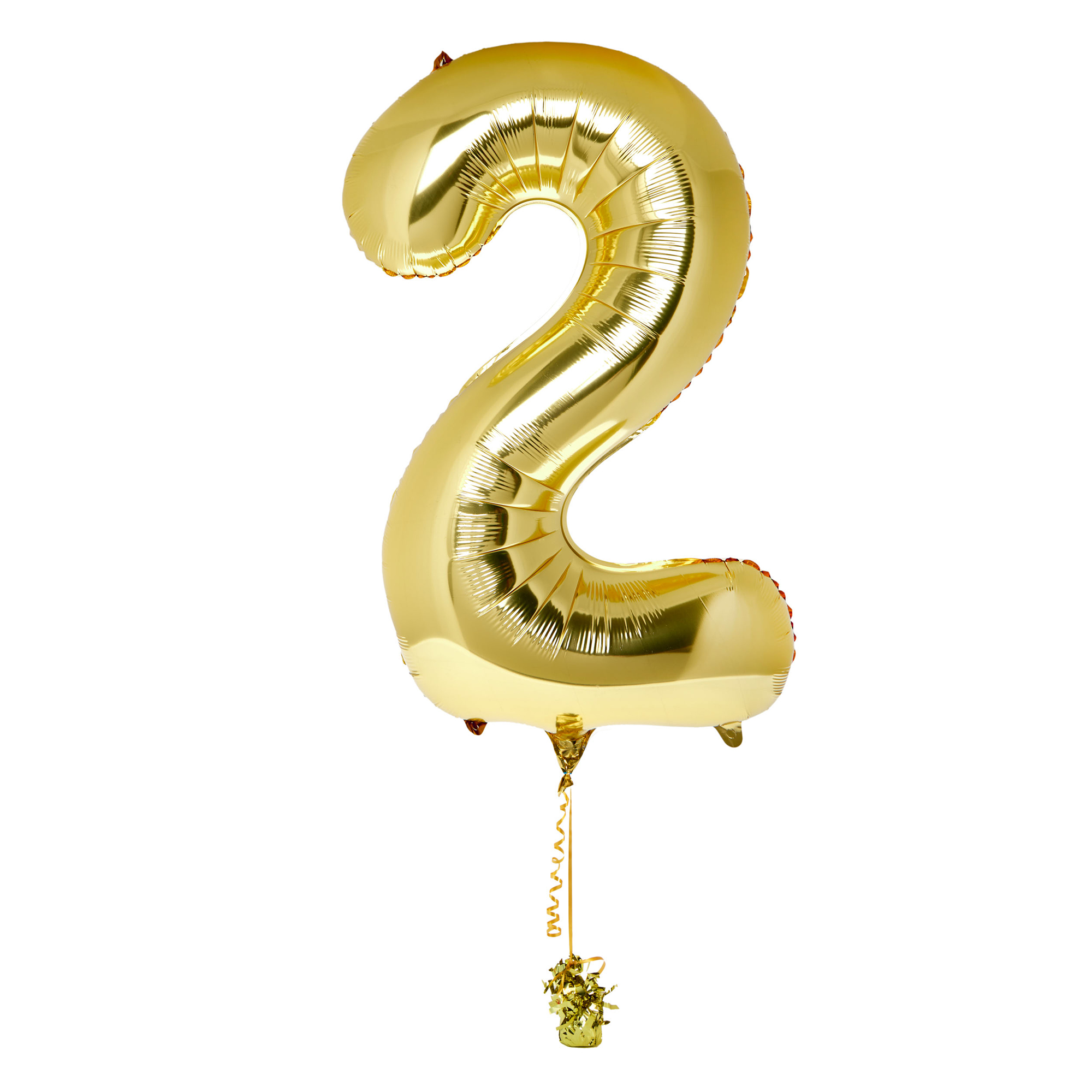 Large Gold Number 2 Inflated Balloon Arrangement 