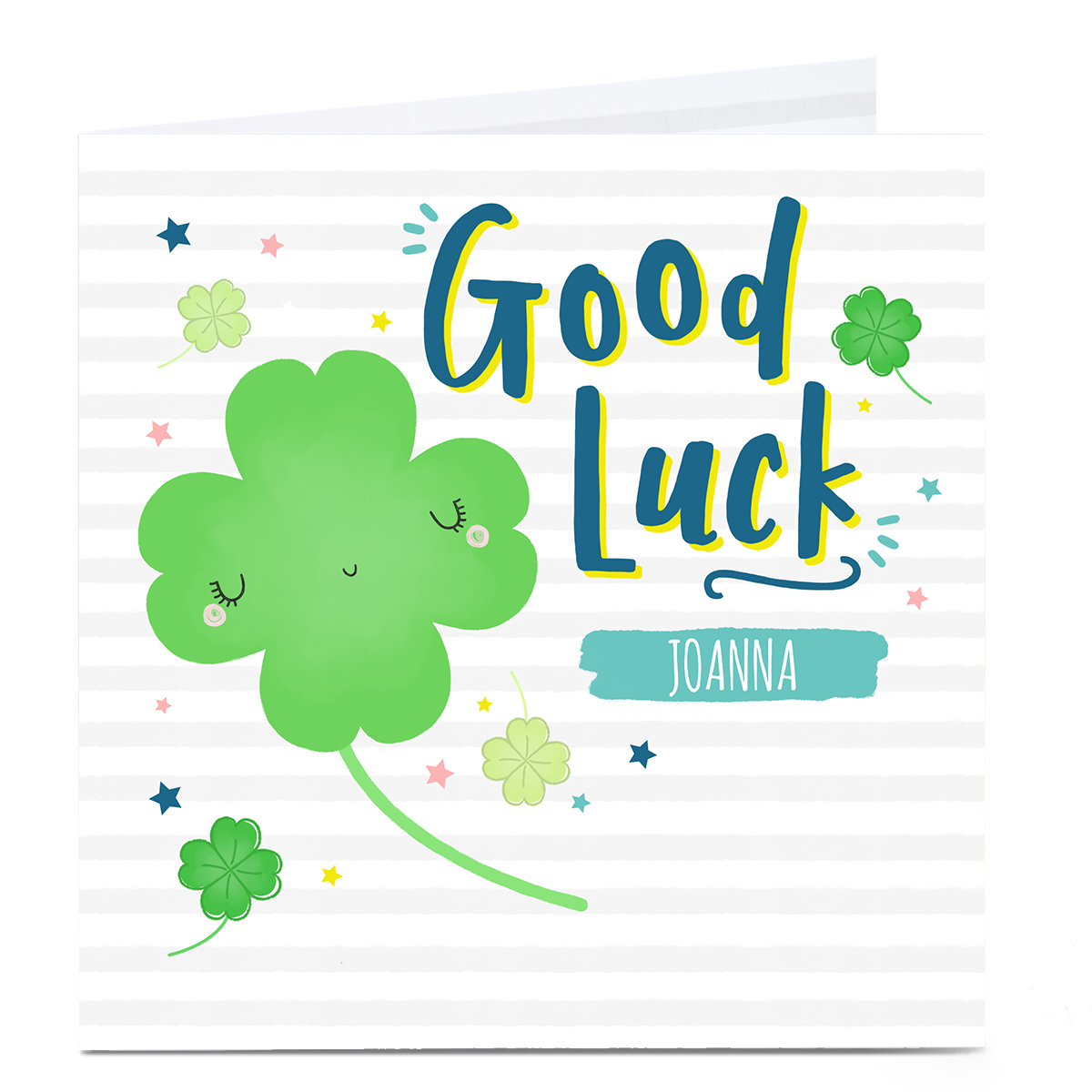 Personalised Good Luck Card - Lucky Clover