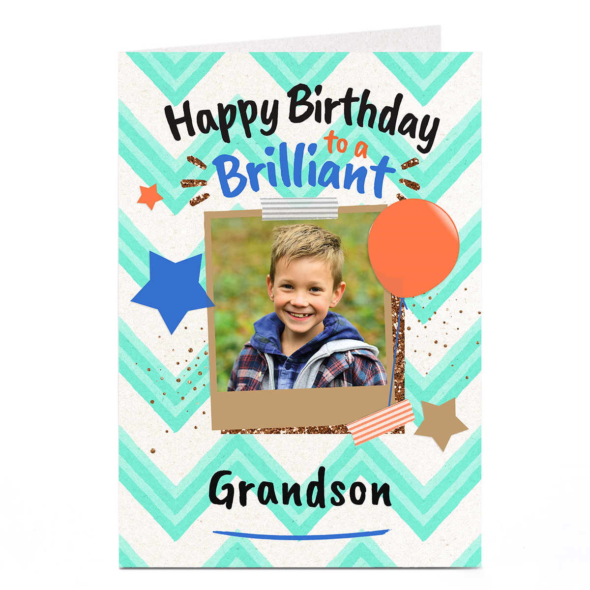 Personalised Birthday Card - Polaroid Brilliant Grandson