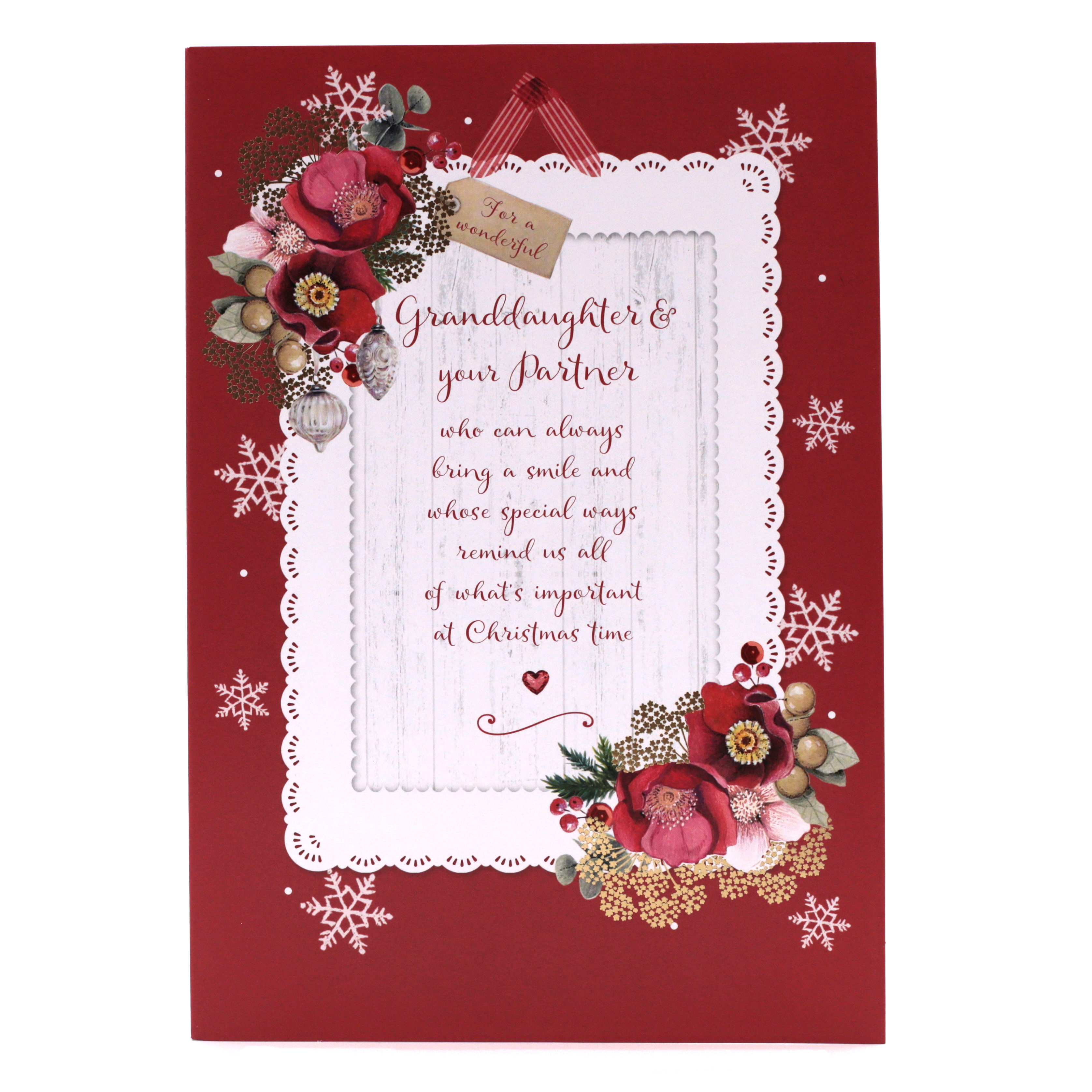 Christmas Card - Granddaughter & Partner Traditional