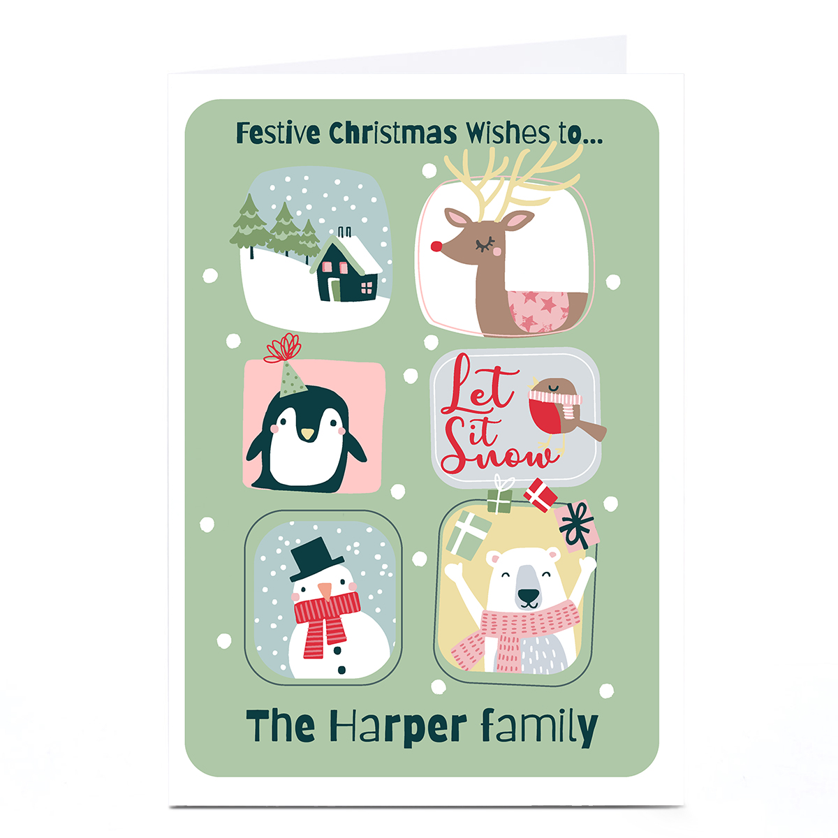 Personalised Bev Hopwood Christmas Card - To The Family