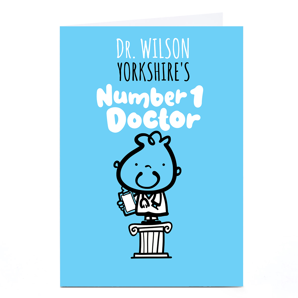 Personalised Fruitloops Card - Number 1 Doctor Blue