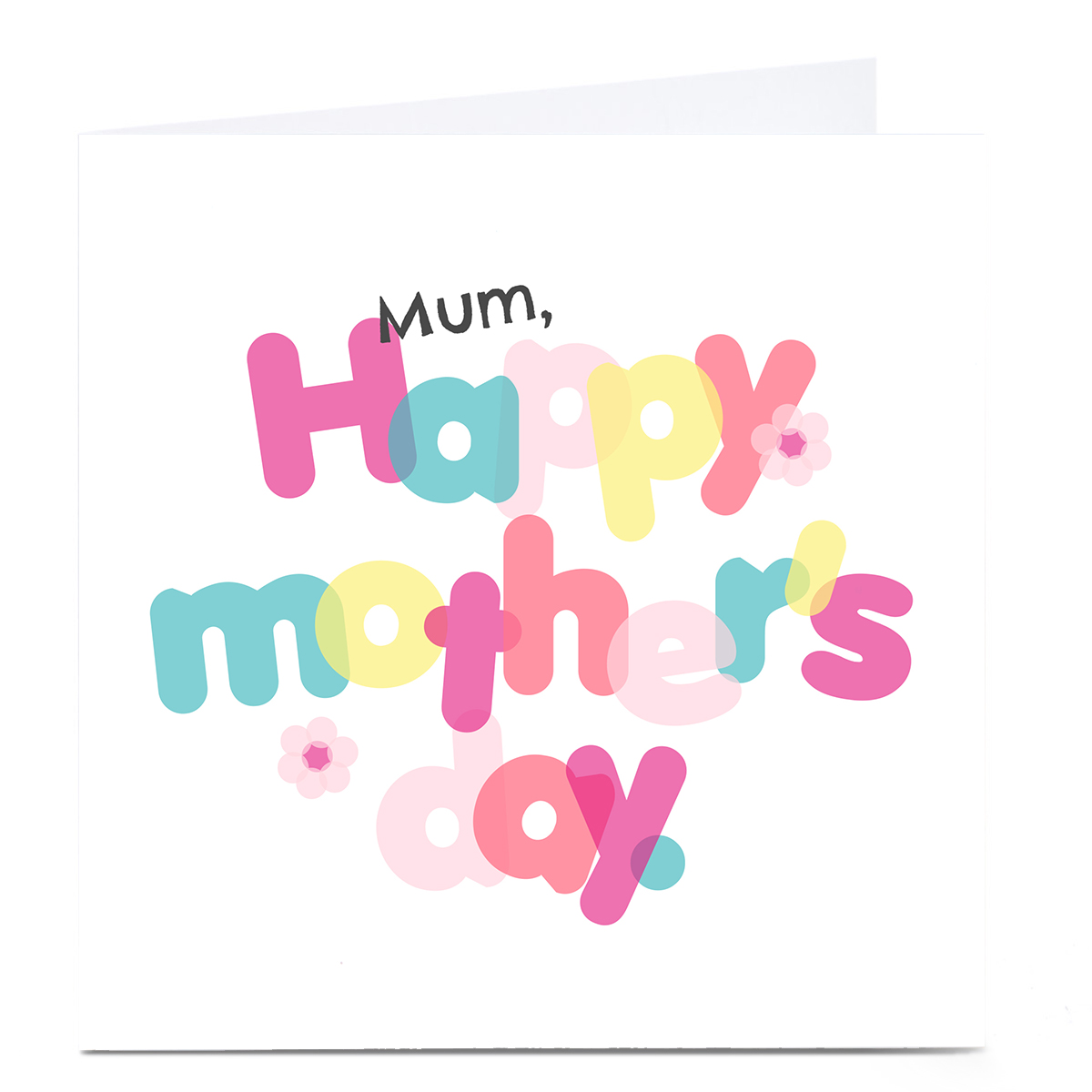 Personalised Rachel Griffin Mother's Day Card - Bubble Text