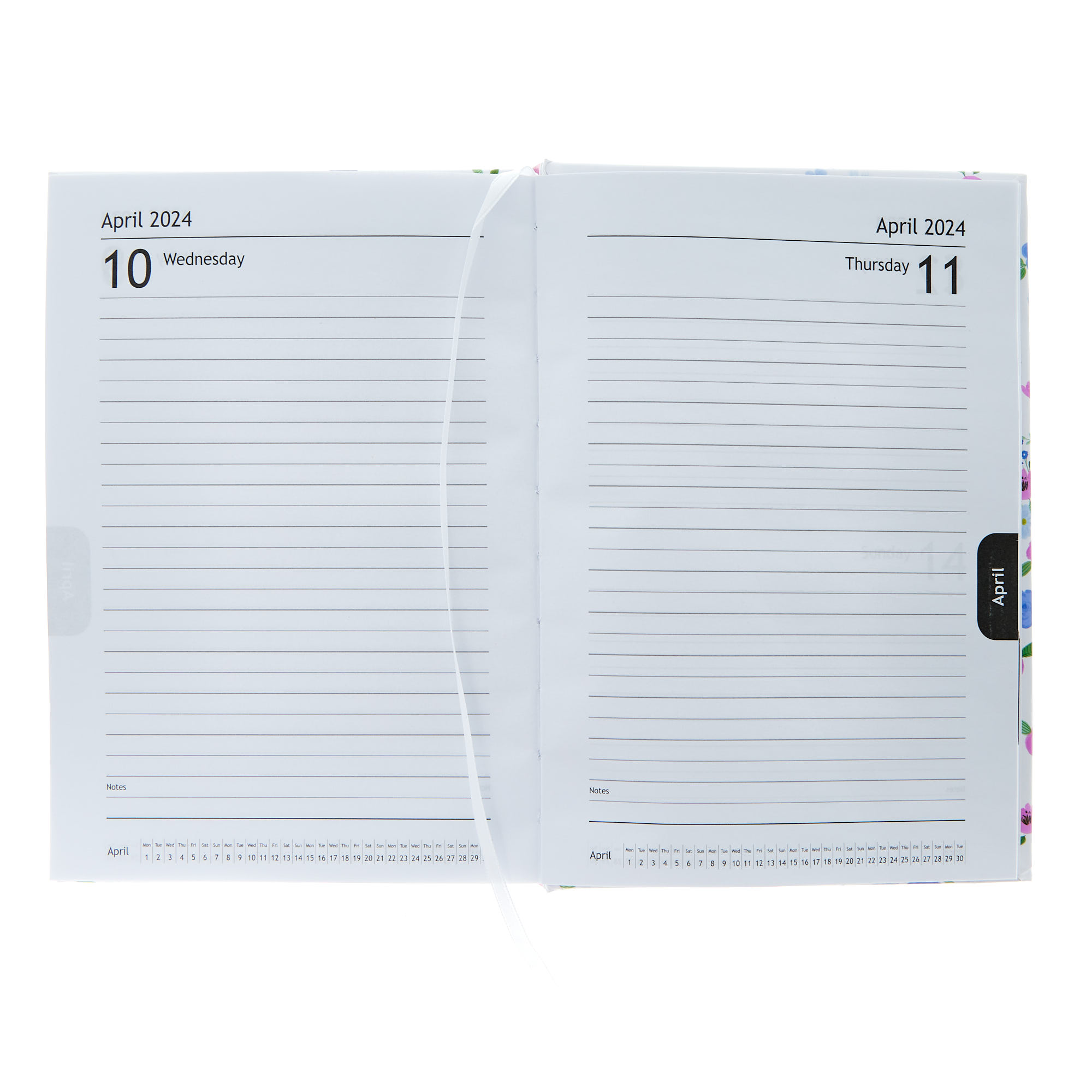 A5 Page-A-Day Floral 2024 Academic Diary