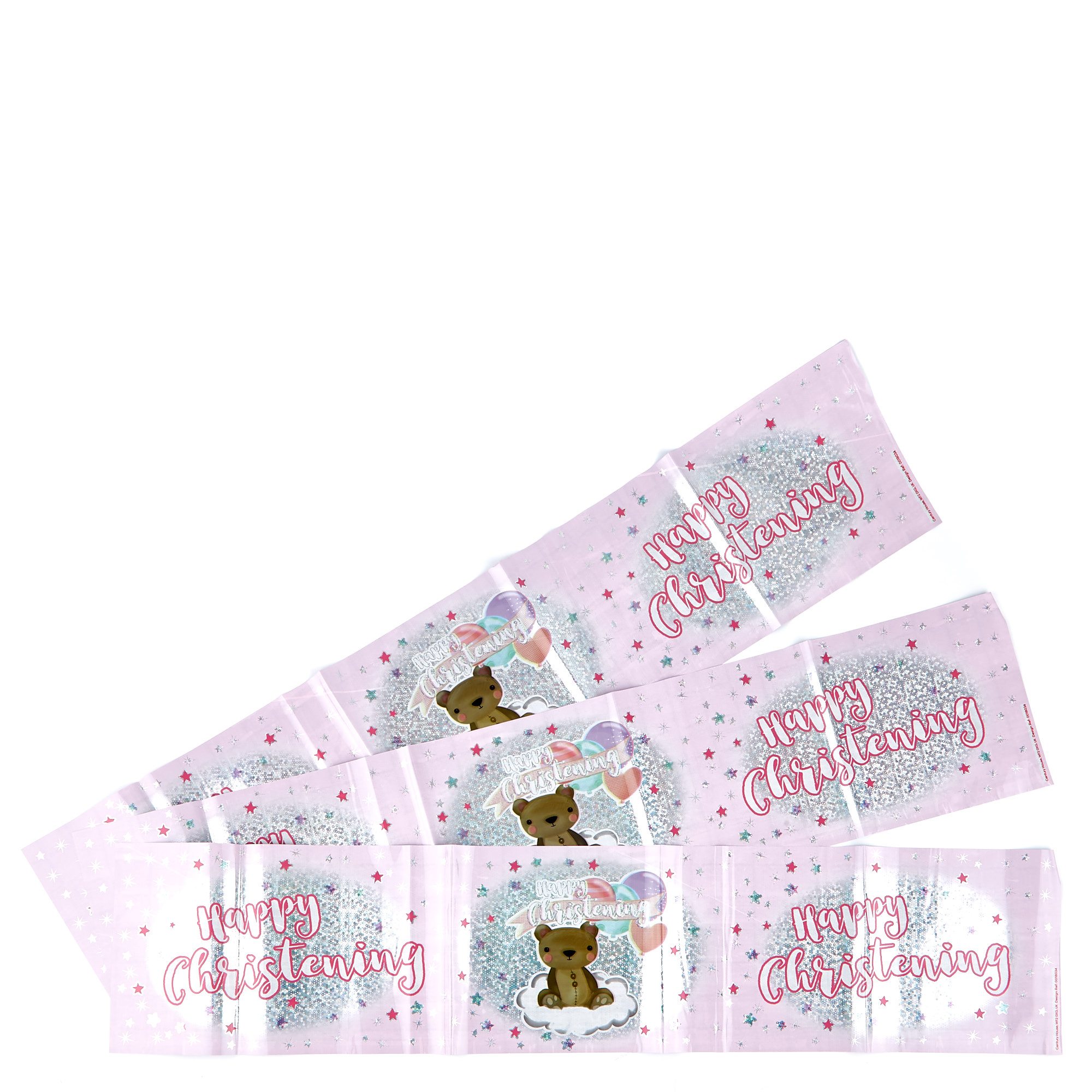 Pink Happy Christening Party Banners - Pack Of 3