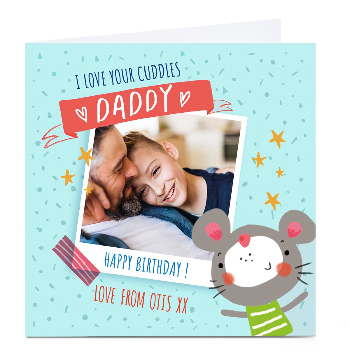 Photo Carol Richardson Birthday Card - Daddy Cuddles Blue