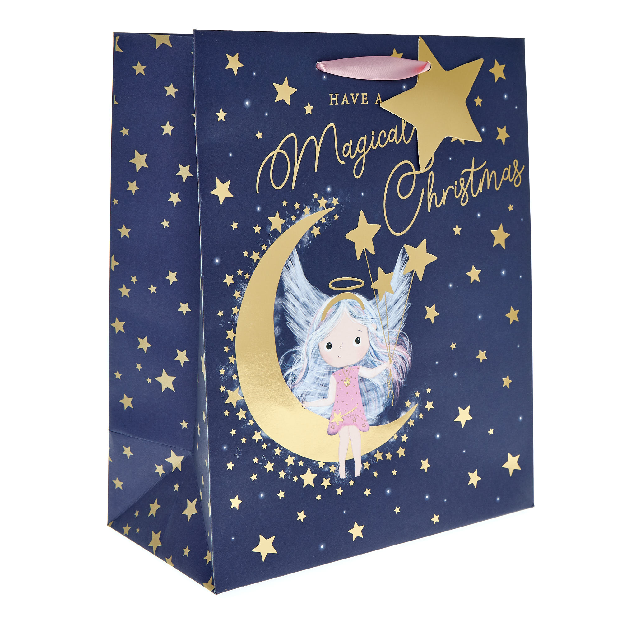 Large Portrait Magical Christmas Fairy Gift Bag