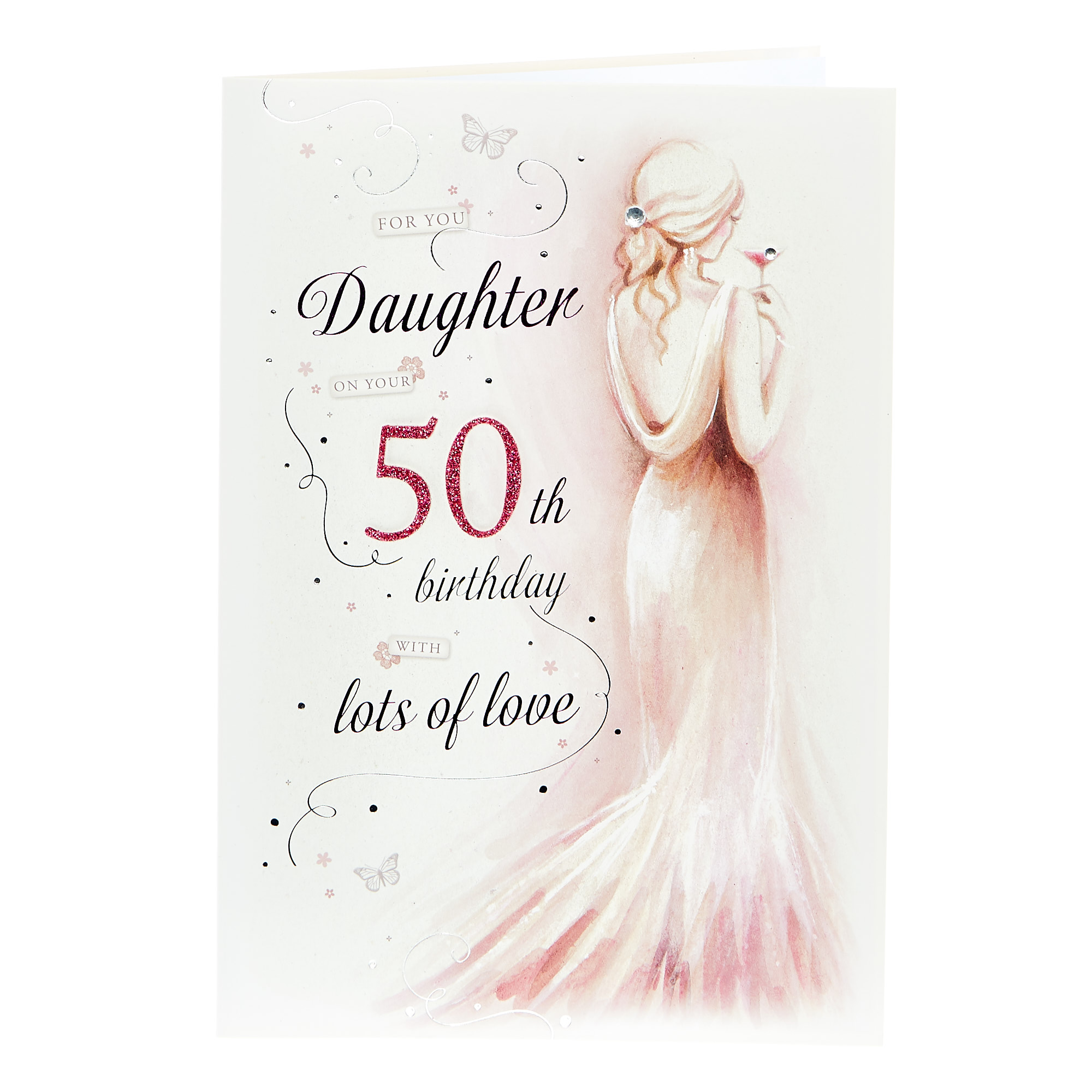 50th Birthday Card - Daughter, With Lots Of Love