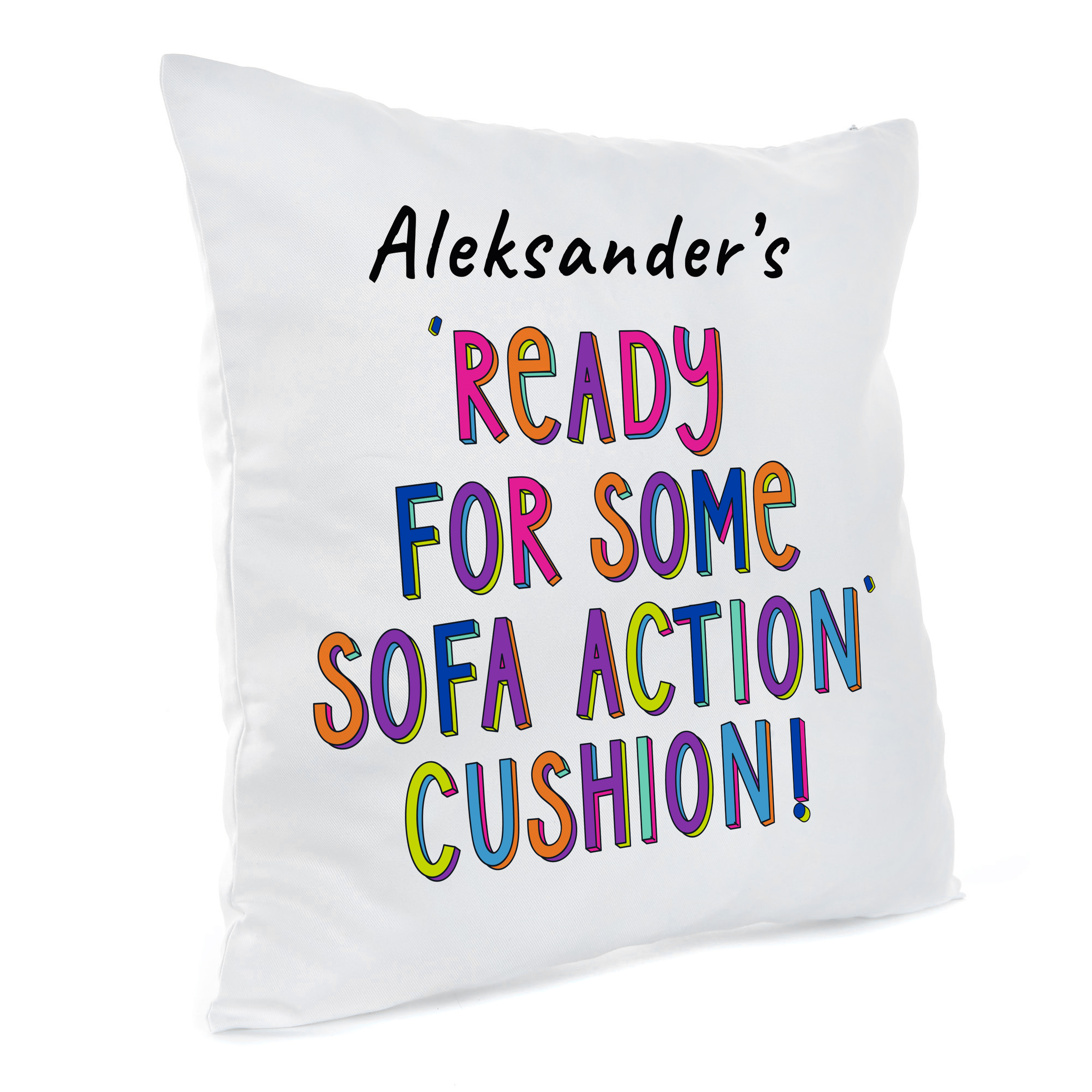 Personalised Cushion - Sofa Action
