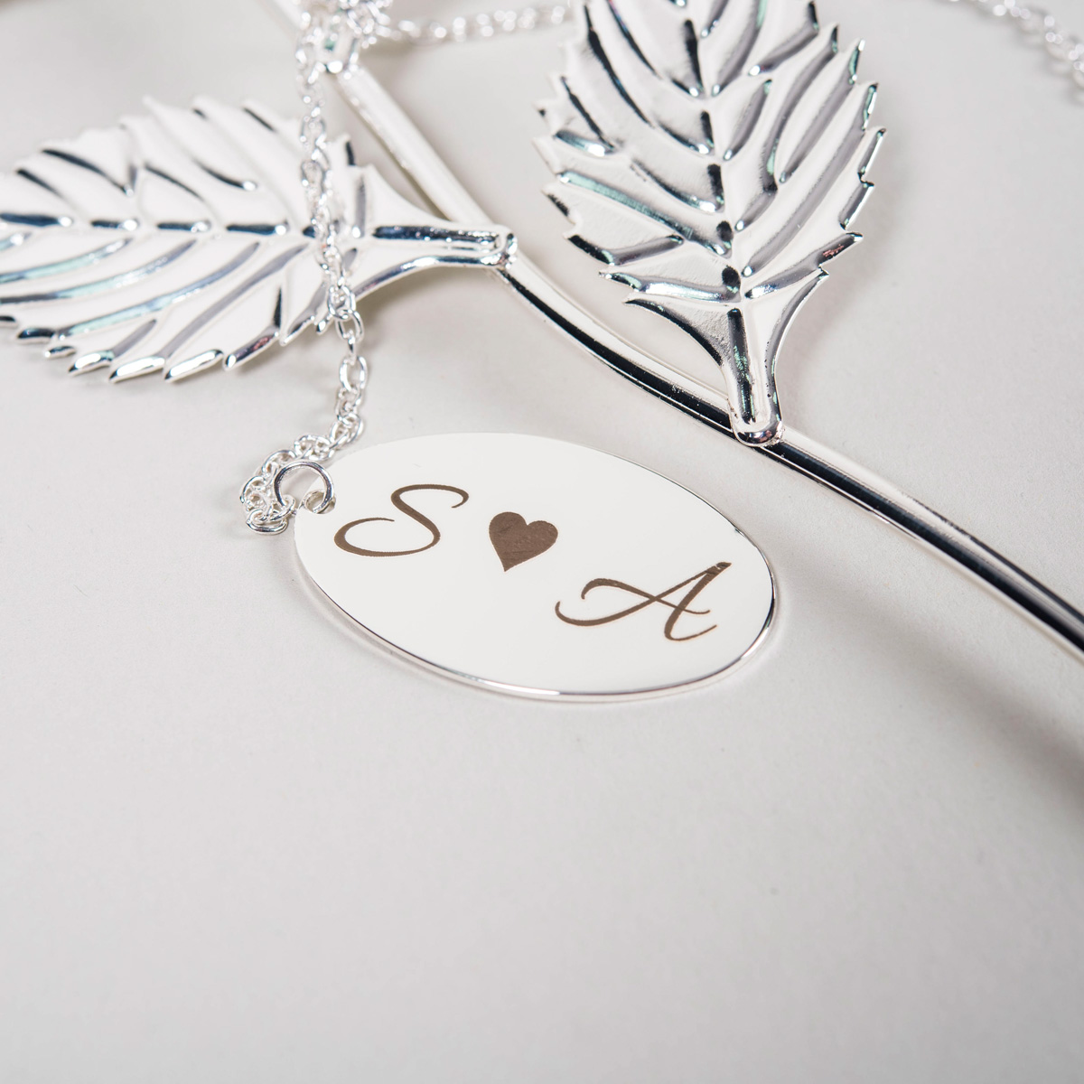 Personalised Engraved Silver-Plated Rose - Couples Initials
