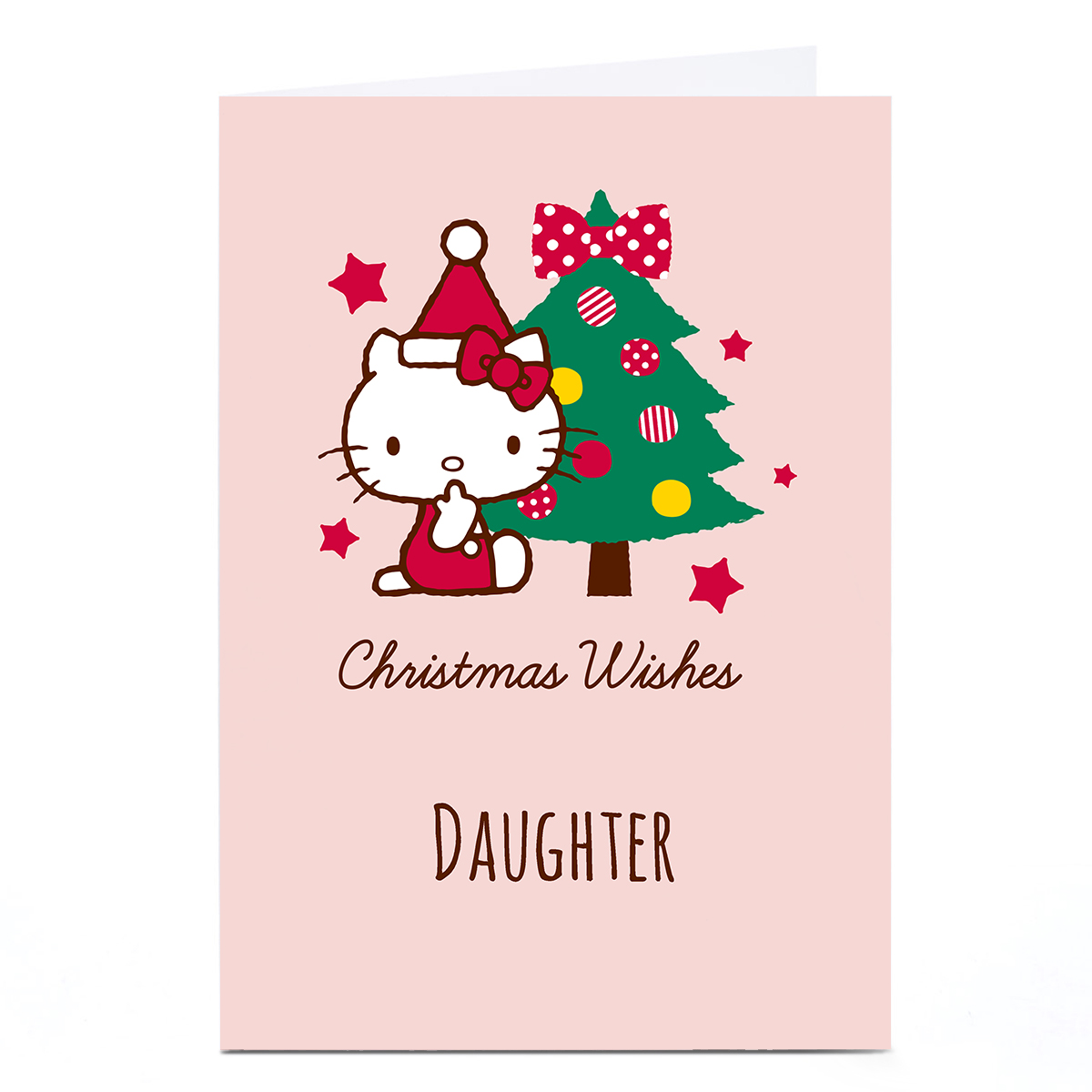 Personalised Hello Kitty Christmas Card - Hello Kitty With tree, Daughter