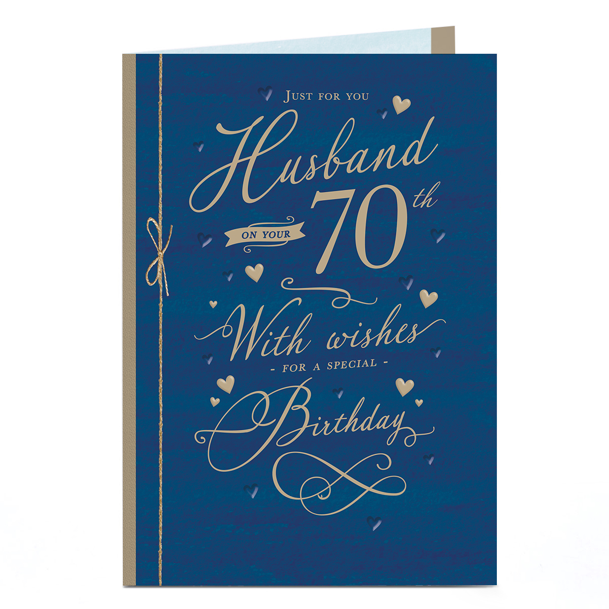 70th Birthday Card - Navy and Gold Special Birthday, Husband