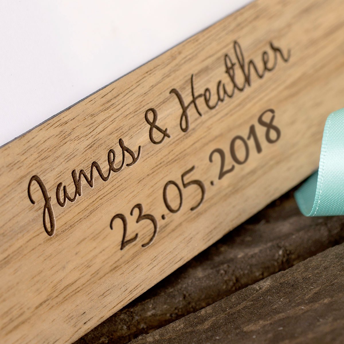Personalised Engraved Wooden Photo Frame - Happily Ever After