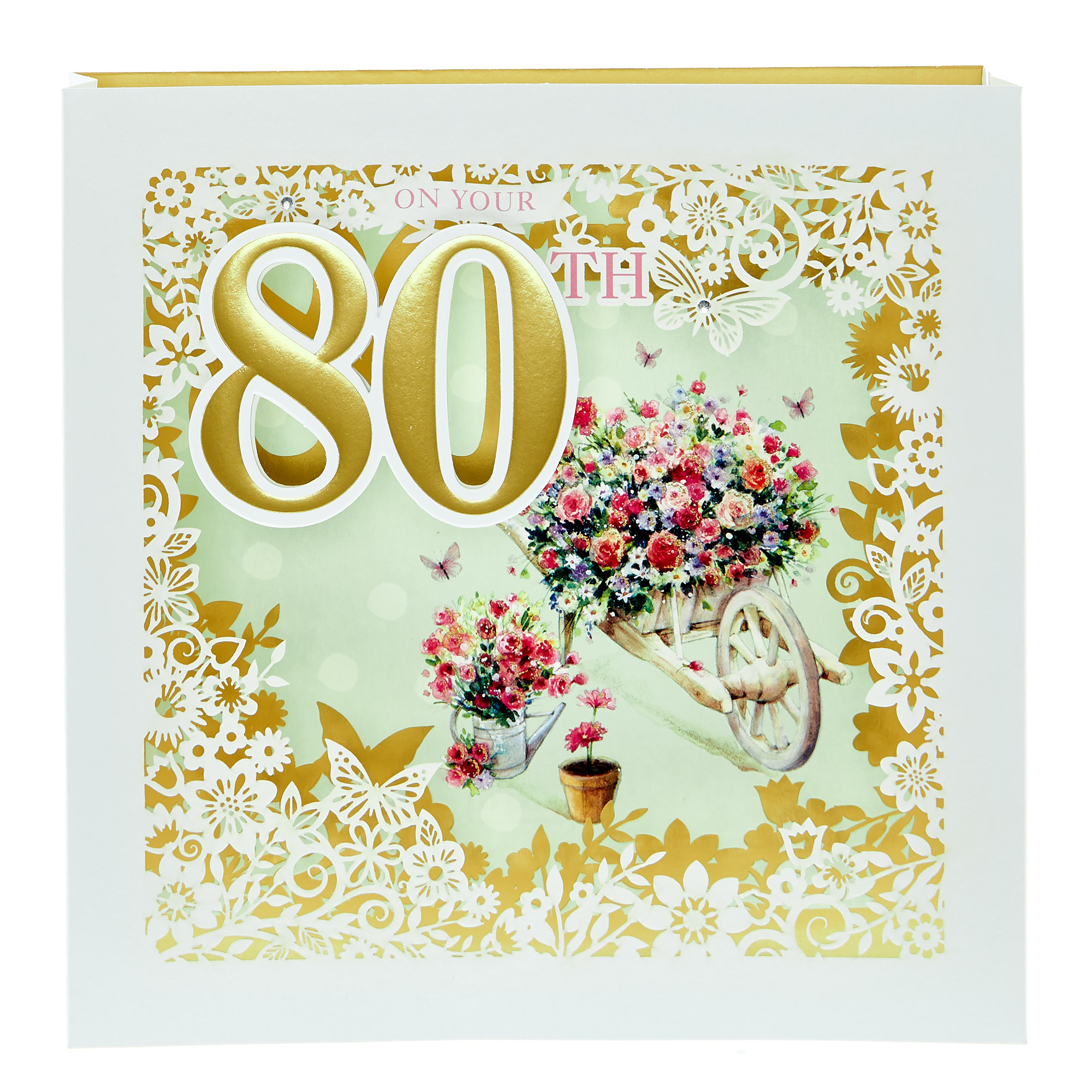3D Laser Cut 80th Birthday Card 