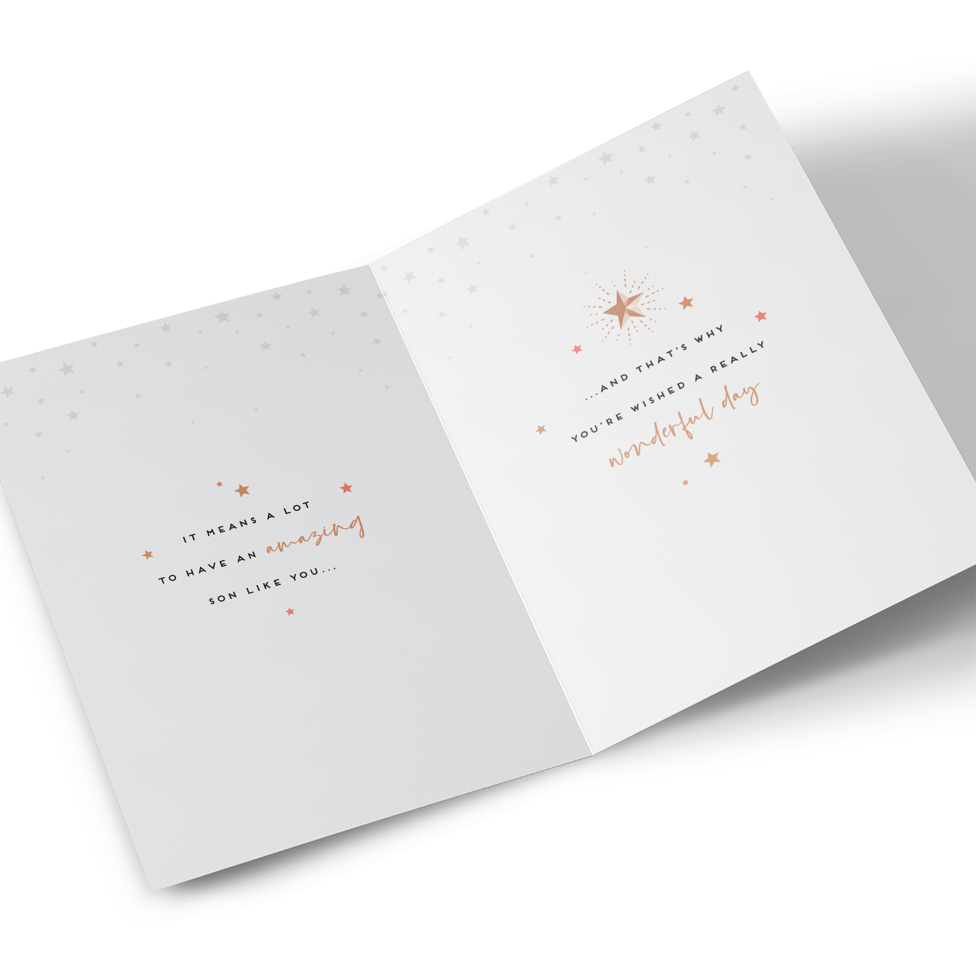18th Birthday Card - Silver Stars and Gold Script, Son