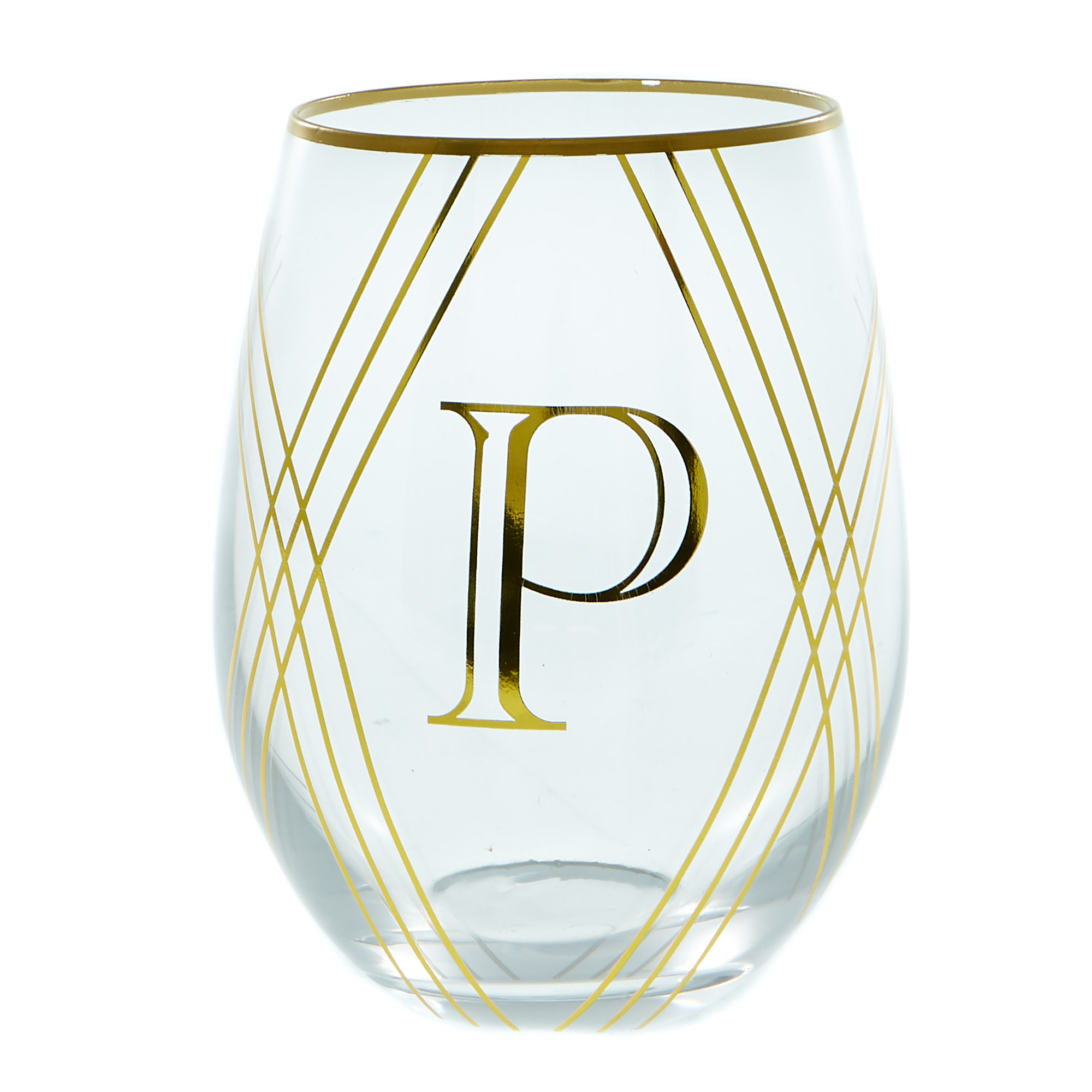 Letter P Glass Tumbler