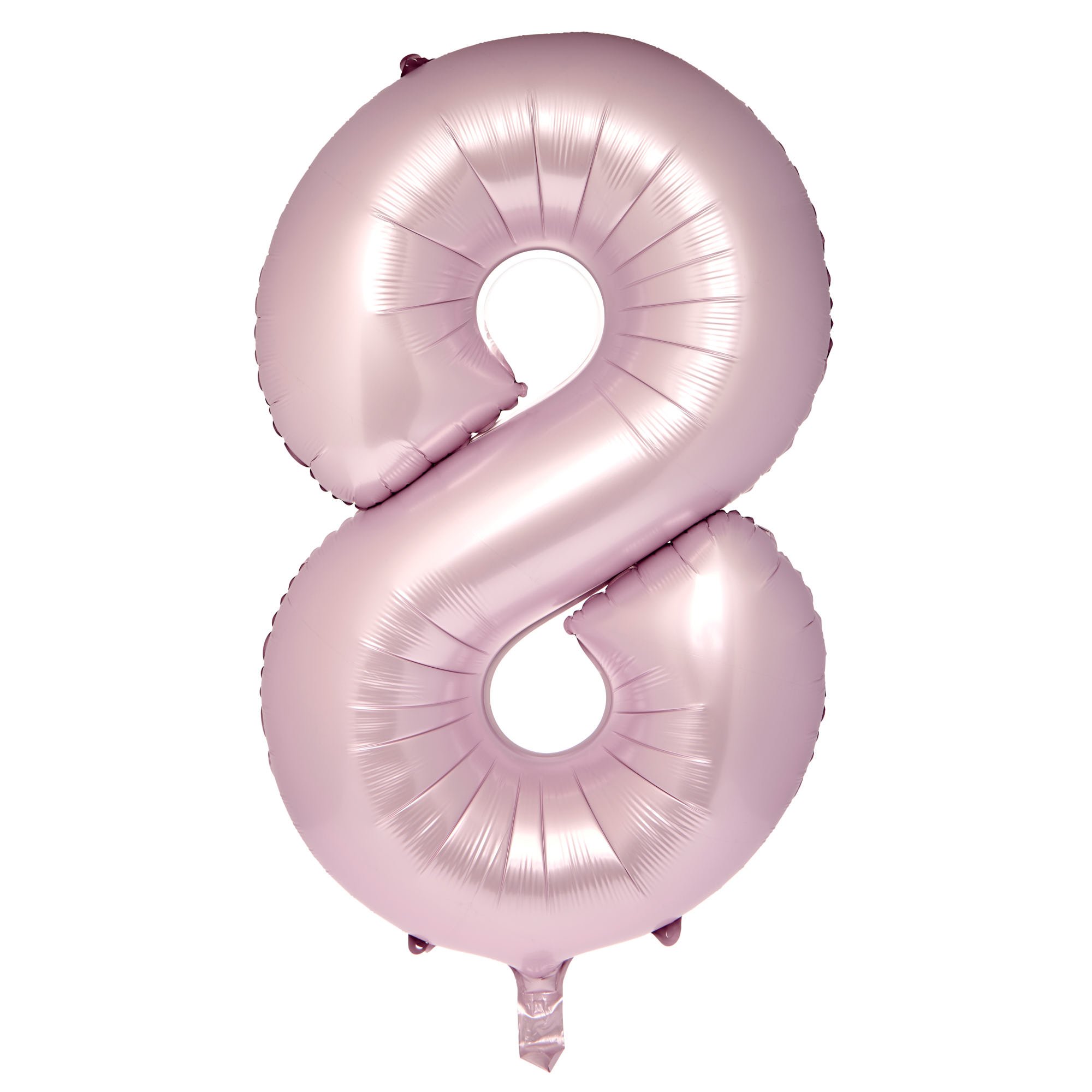 Large 34-Inch Pale Pink Foil Helium Number 8 Balloon - Uninflated