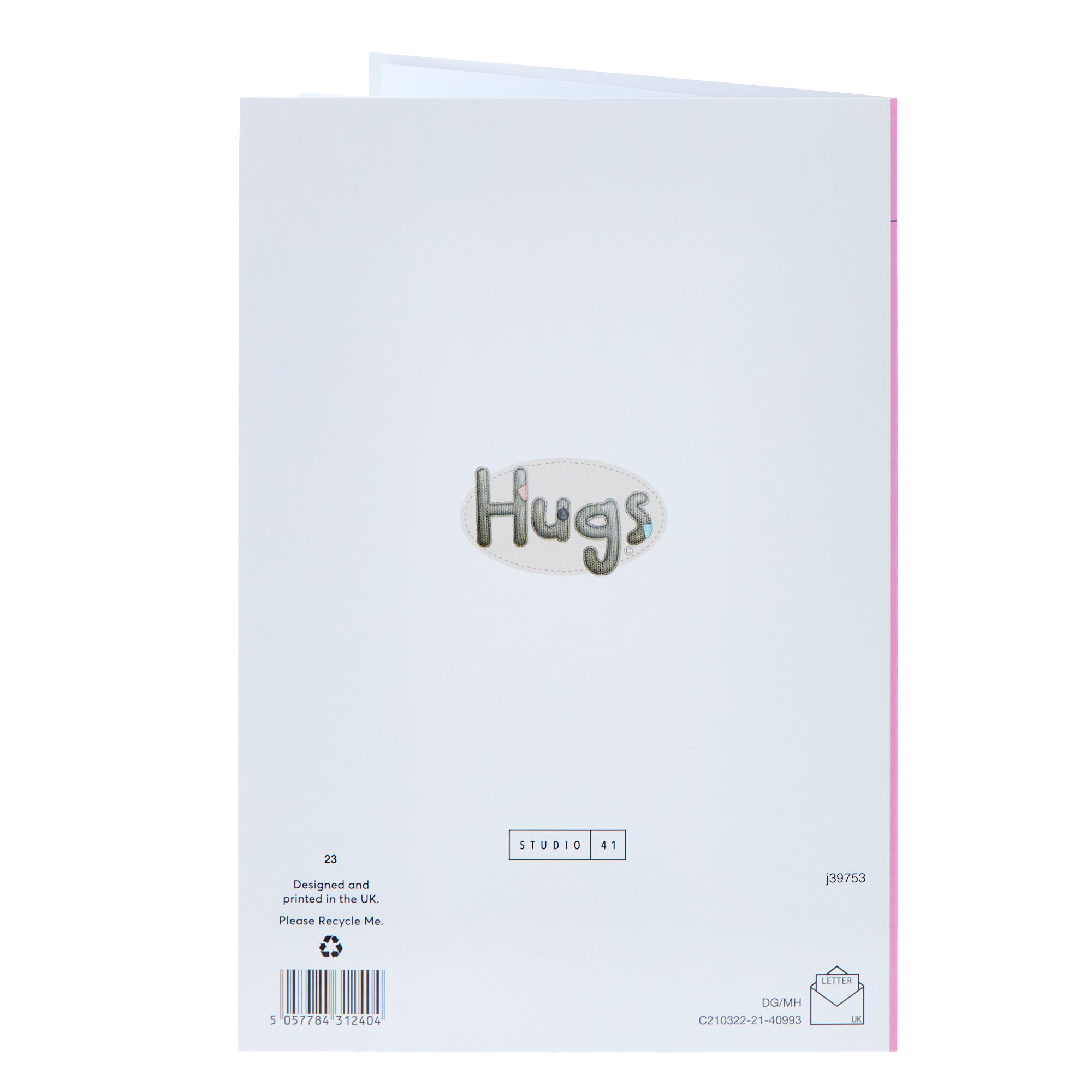 Cousin Hugs Star Pink Christmas Card