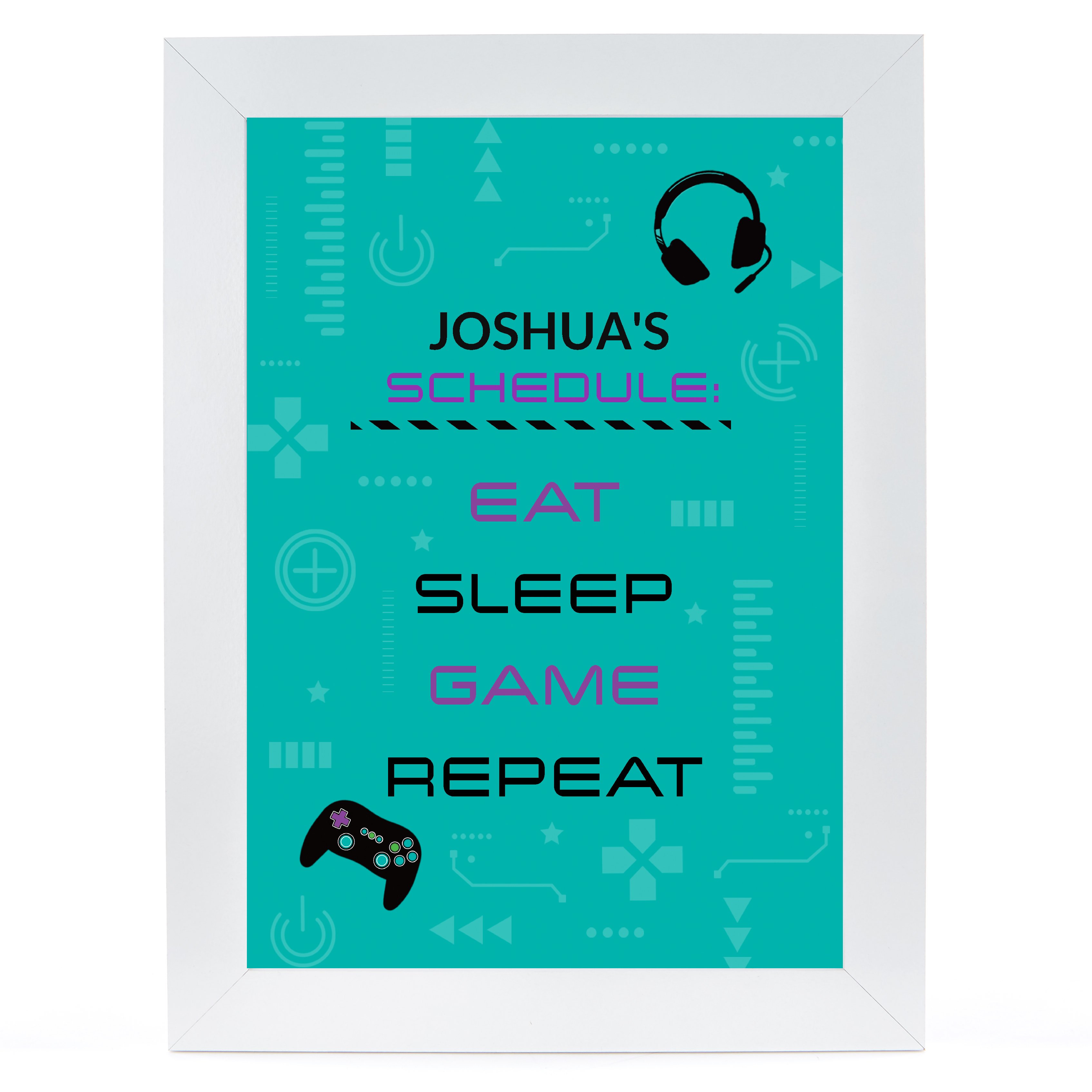 Personalised Print - Eat Sleep Game Repeat
